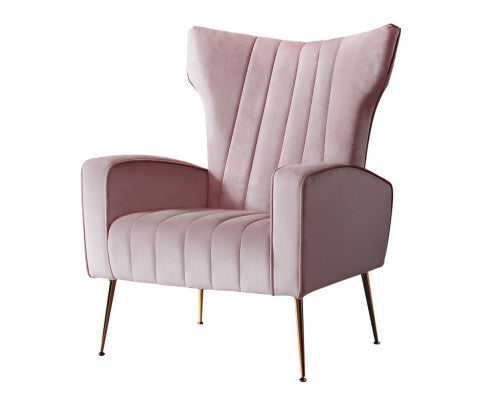 Armchair Lounge Accent Chairs Armchairs Chair Velvet Sofa Seat - Pink Artiss