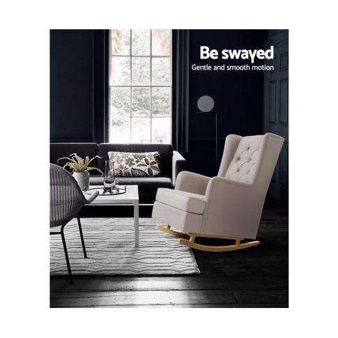 Rocking Armchair Feeding Chair Fabricl Accent Chair - Grey, Charcoal & Beige Artiss