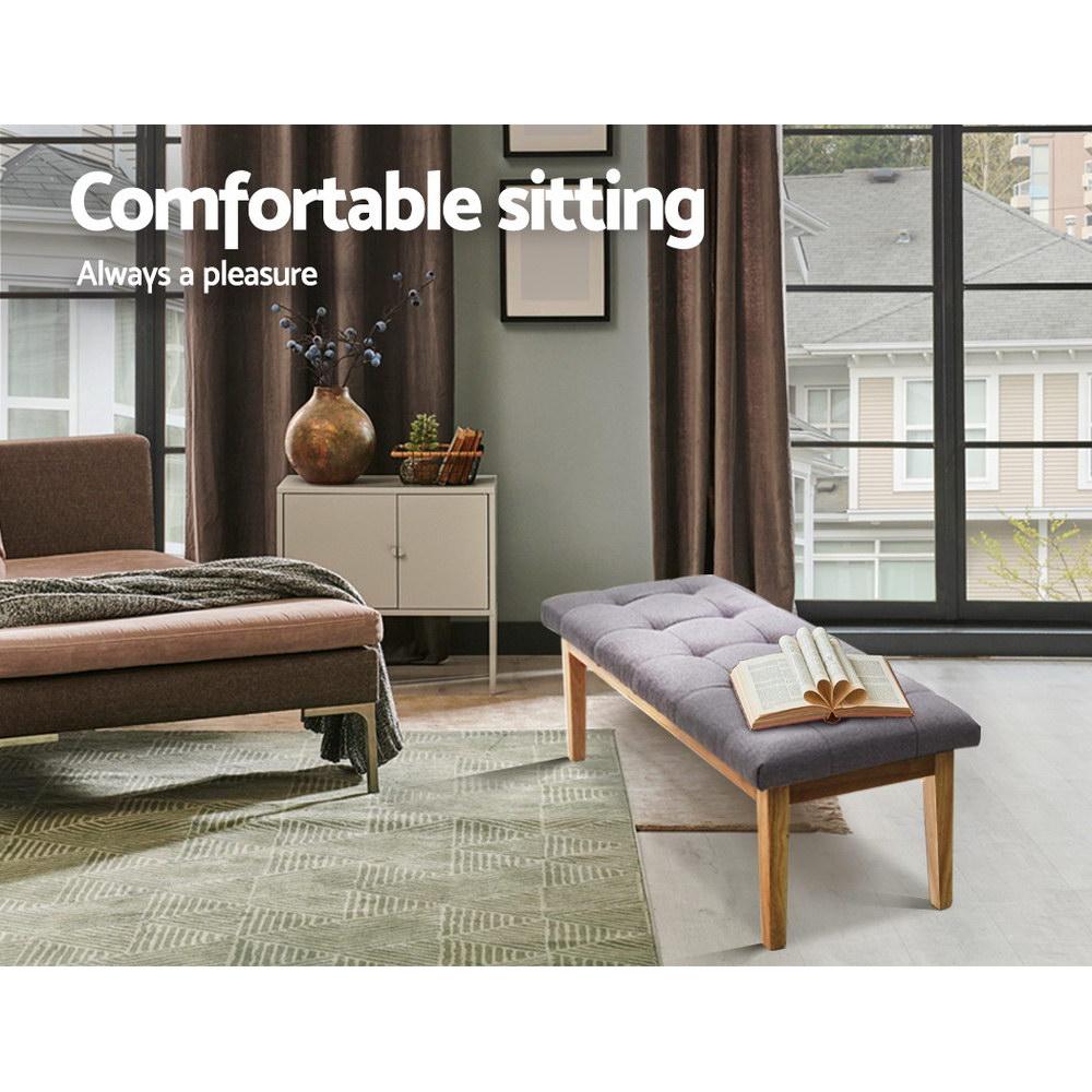 Bench Bedroom Benches Ottoman Upholstered Fabric Chair Foot Stool 120cm Artiss