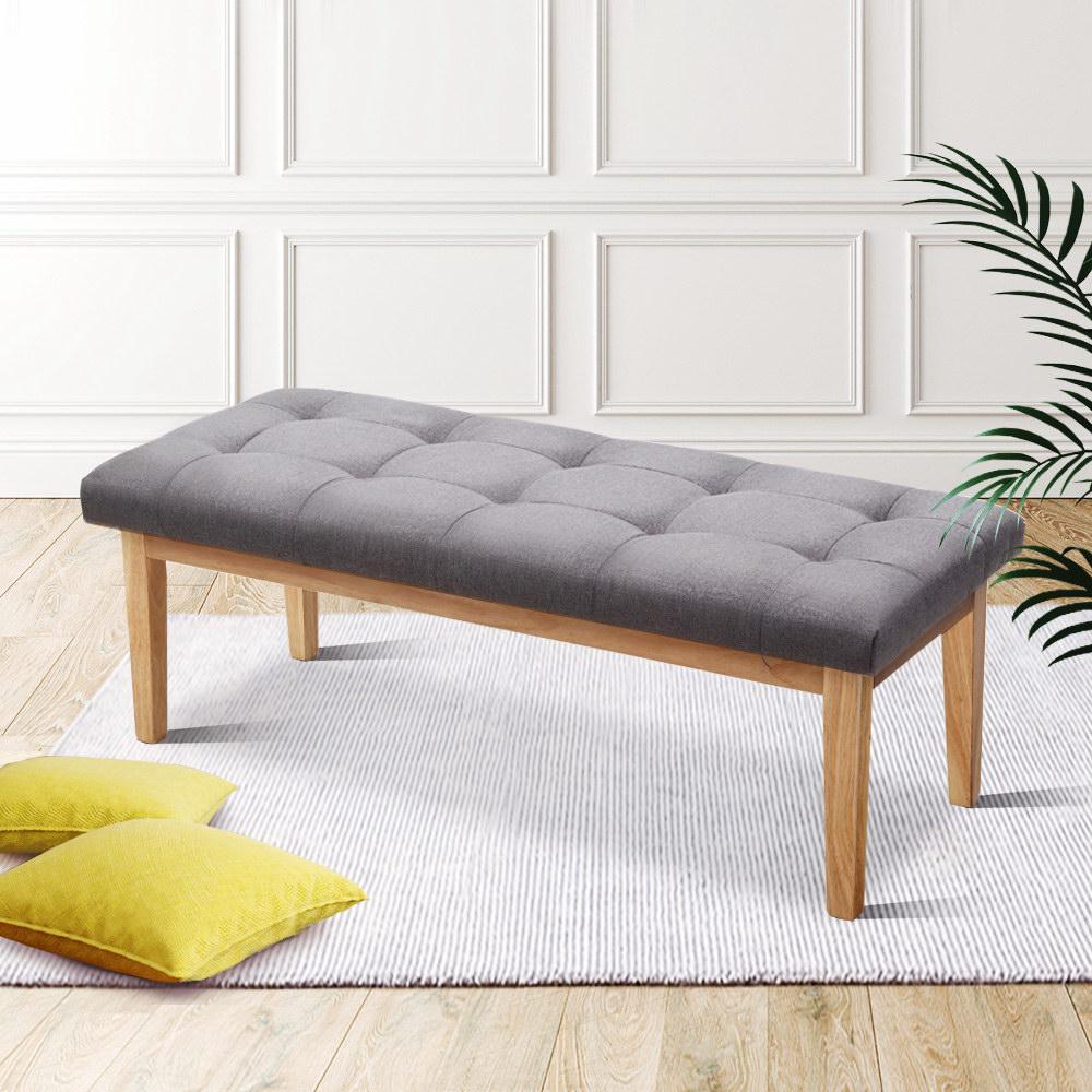 Bench Bedroom Benches Ottoman Upholstered Fabric Chair Foot Stool 120cm Artiss