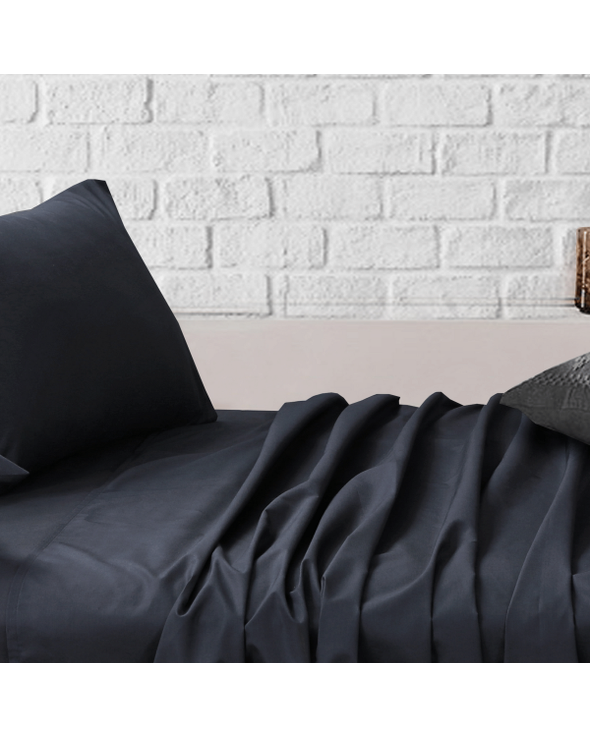 Amsons Black Bedsheets Set- Flat & Fitted Sheets With Pillowcases Amsons
