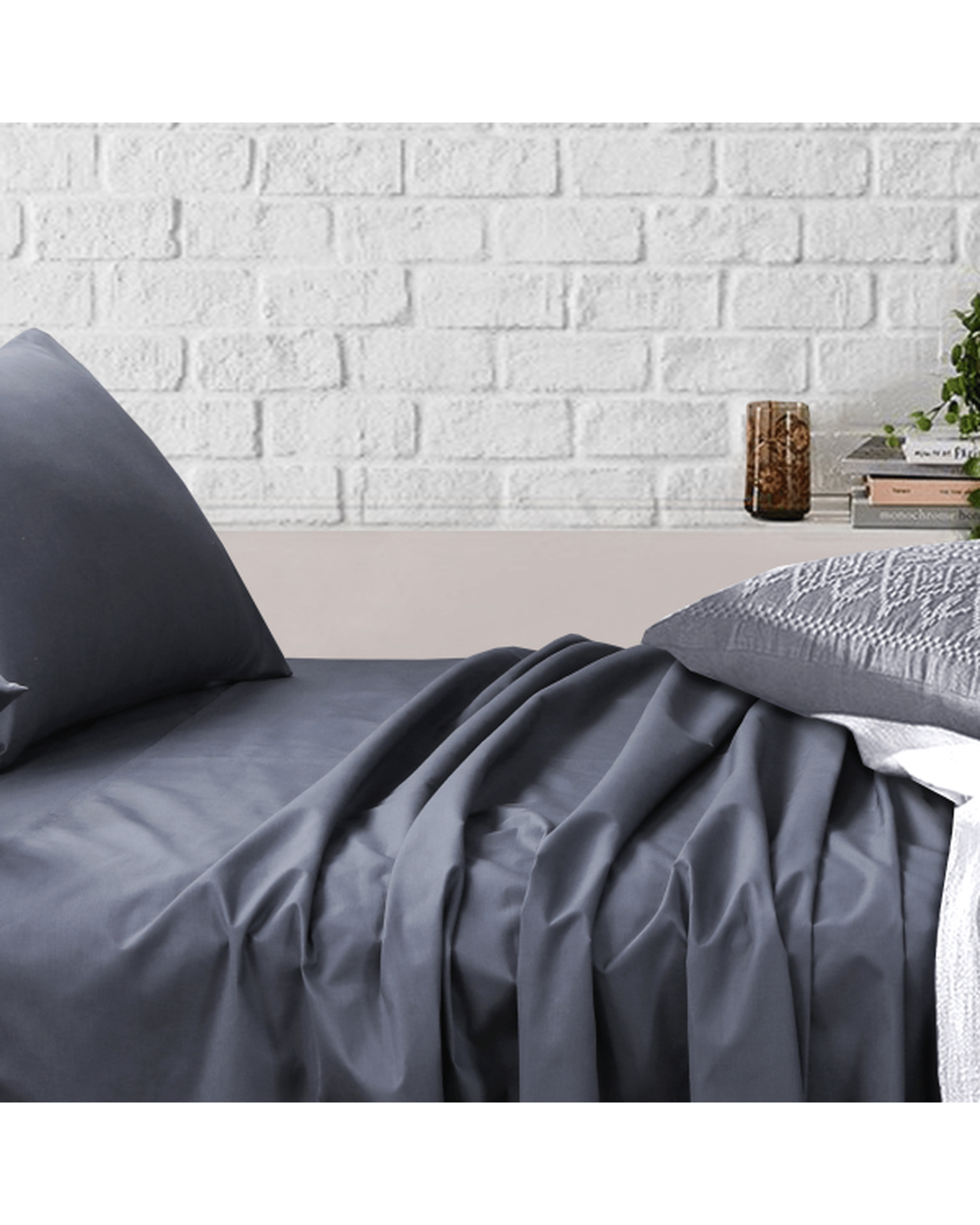 Amsons Charcoal Bedsheets Set- Flat & Fitted Sheets With Pillowcases Amsons