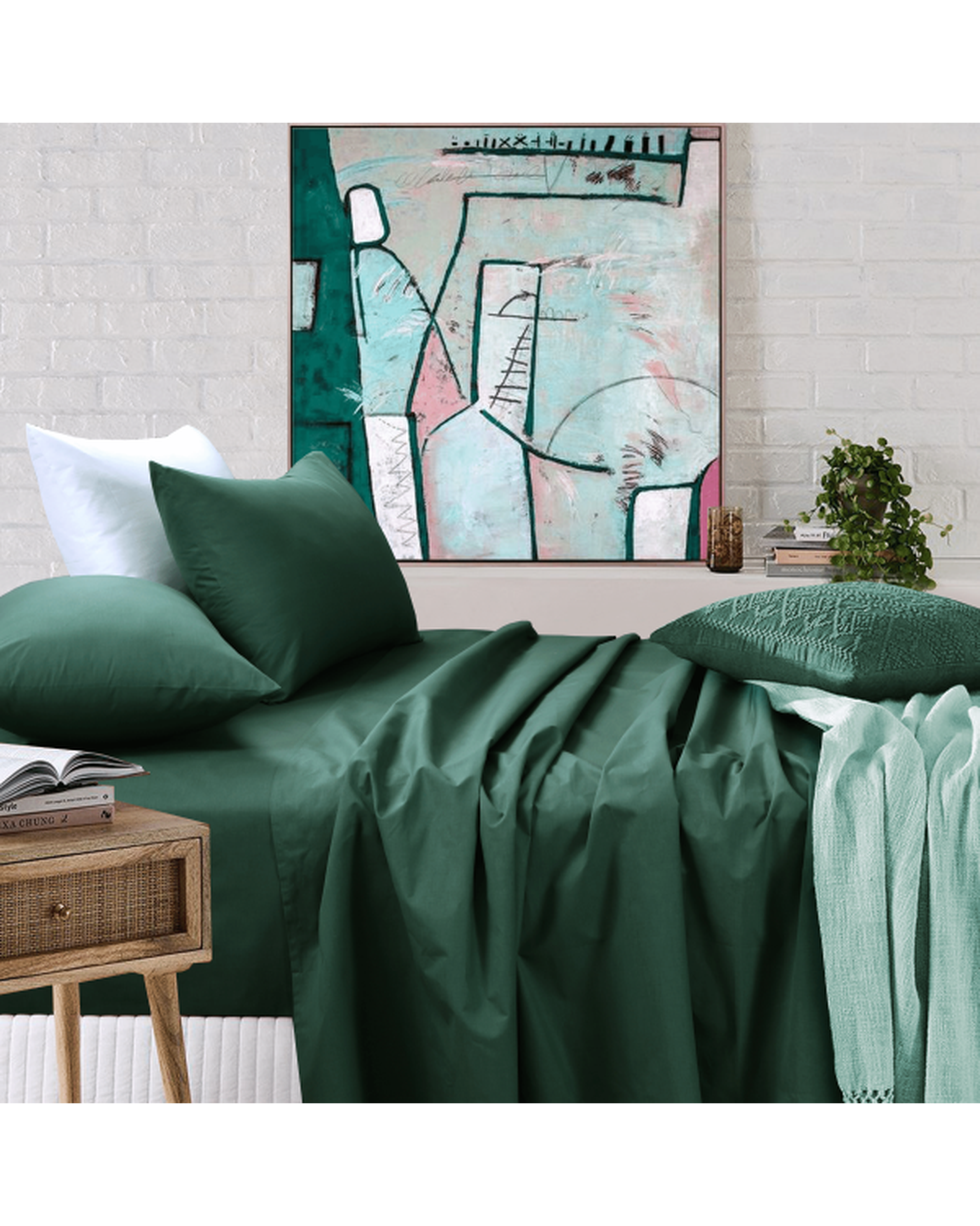 Amsons Sage Bedsheets Set- Flat & Fitted Sheets With Pillowcases Amsons