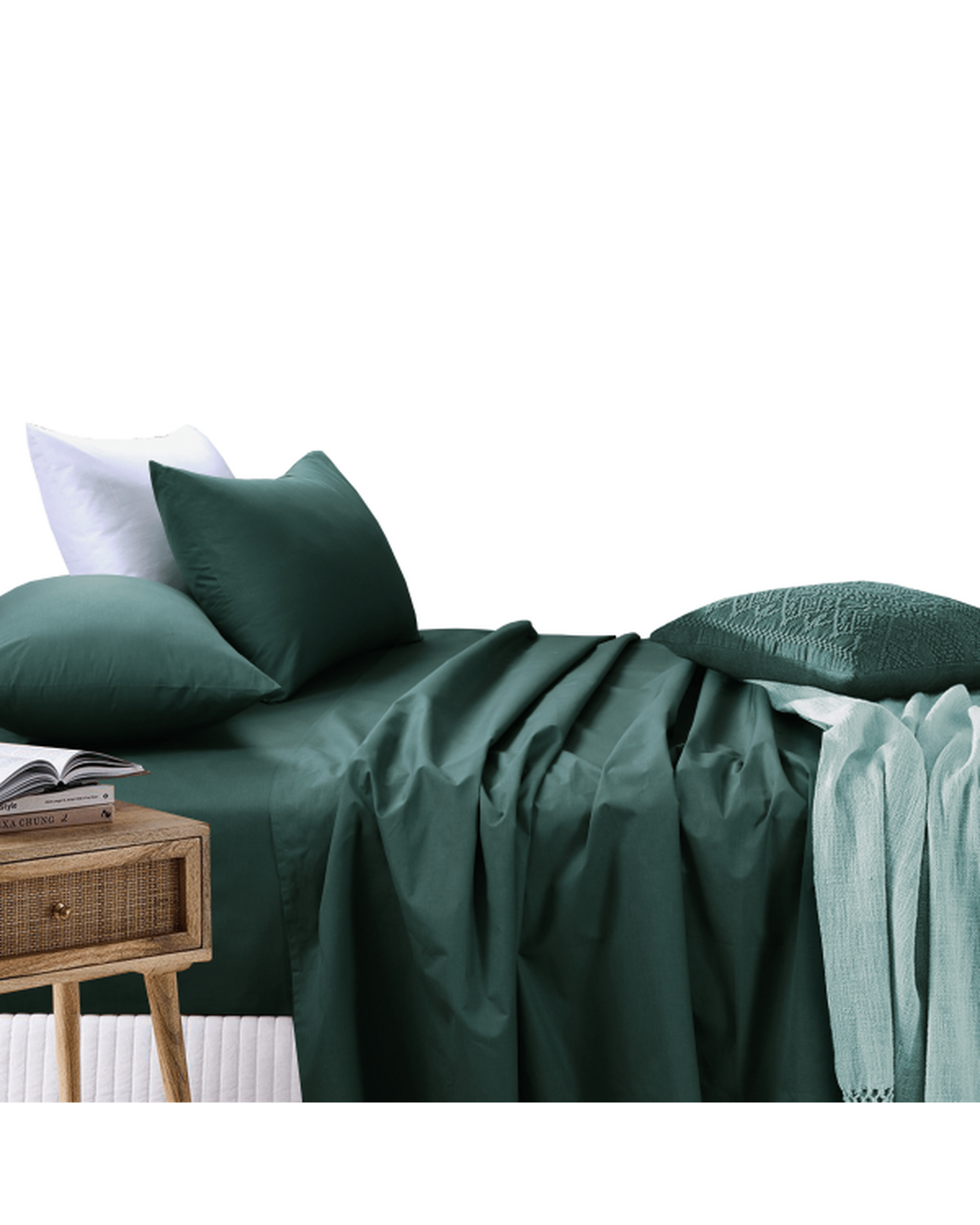 Amsons Sage Bedsheets Set- Flat & Fitted Sheets With Pillowcases Amsons