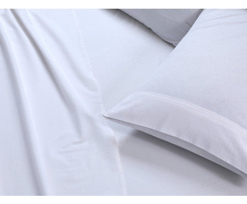 Elan Linen 100% Egyptian Cotton Vintage Washed 500TC Sheets Set - White Elan Linen