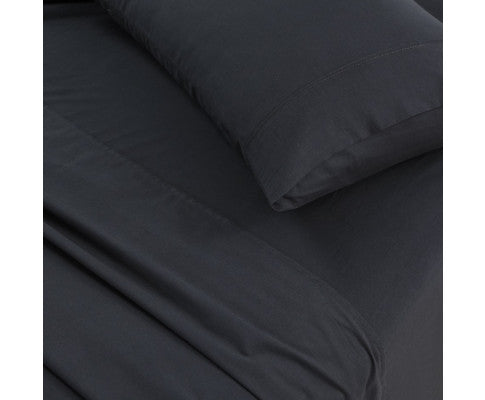 Elan Linen 100% Egyptian Cotton Vintage Washed 500TC Sheets Set - Charcoal Elan Linen