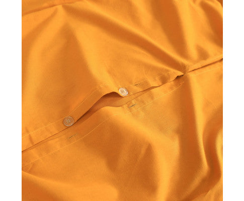 Elan Linen 100% Egyptian Cotton Vintage Washed 500TC Quilt Cover Set - Mustard Elan Linen