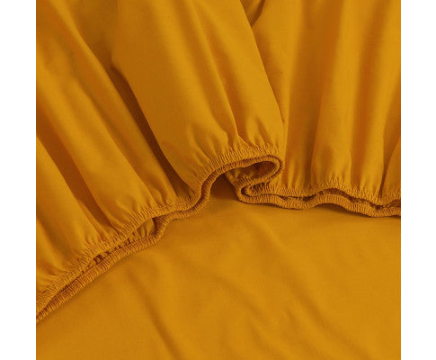 Elan Linen 100% Egyptian Cotton Vintage Washed 500TC Sheets Set - Mustard Elan Linen