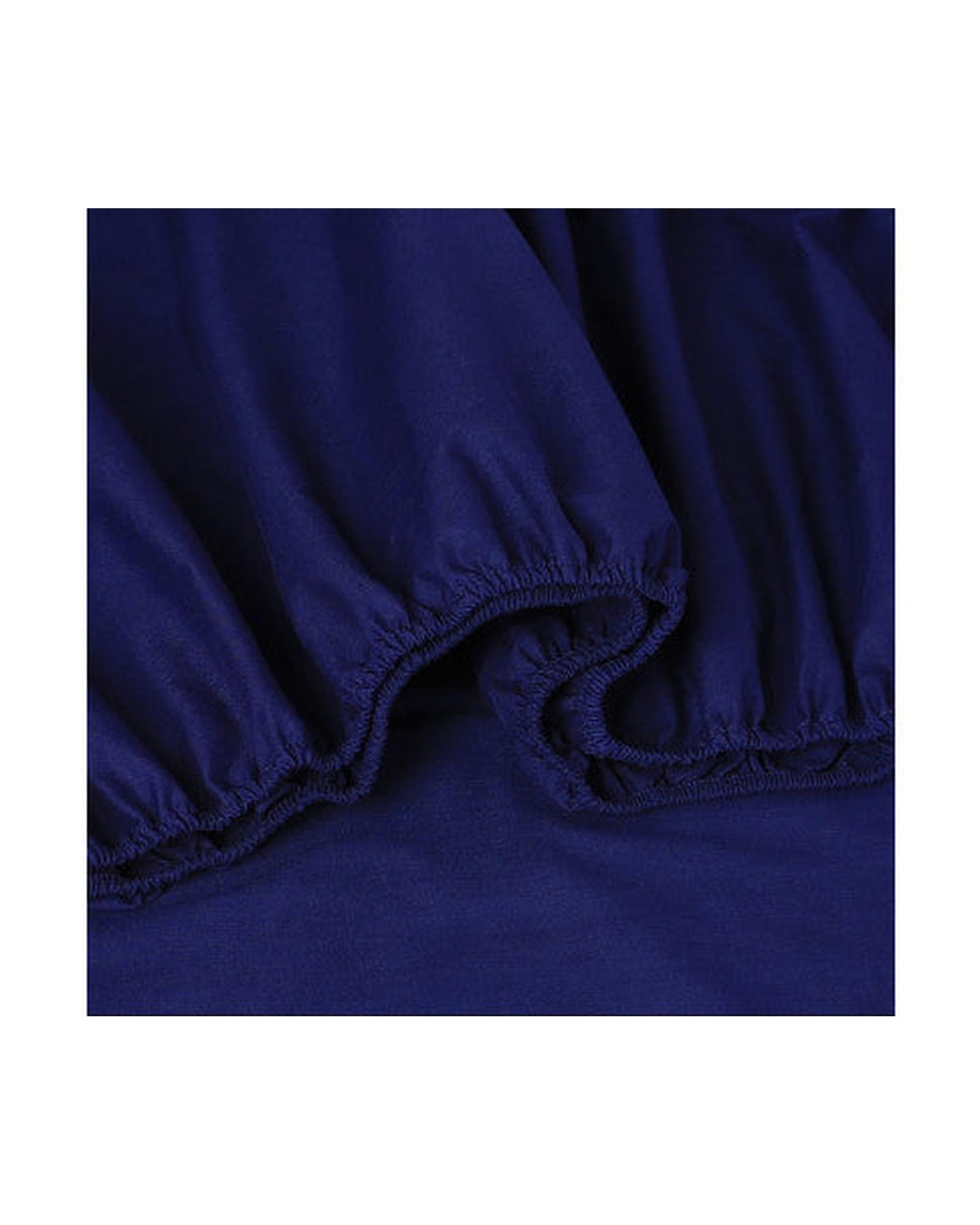 Elan Linen 100% Egyptian Cotton Vintage Washed 500TC Sheets Set - Navy Elan Linen