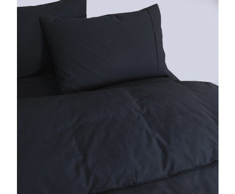 Elan Linen 100% Egyptian Cotton Vintage Washed 500TC Quilt Cover Set - Charcoal Elan Linen