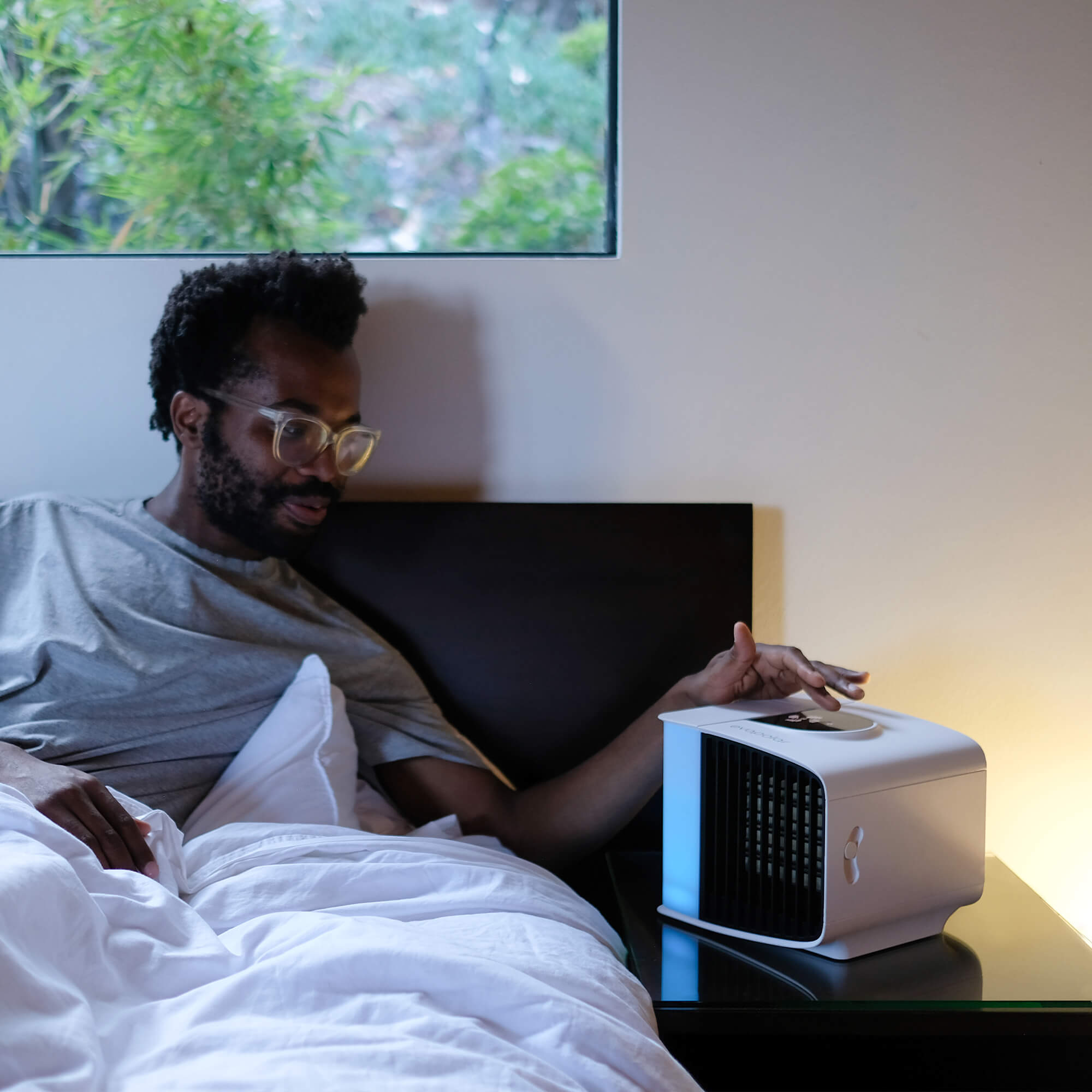 evaSMART Personal Portable Air Cooler and Humidifier, Opaque White Big Bedding Australia