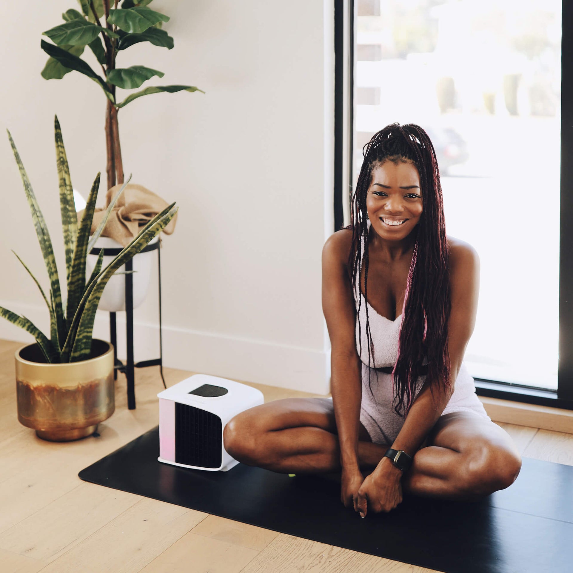 evaSMART Personal Portable Air Cooler and Humidifier, Opaque White Big Bedding Australia