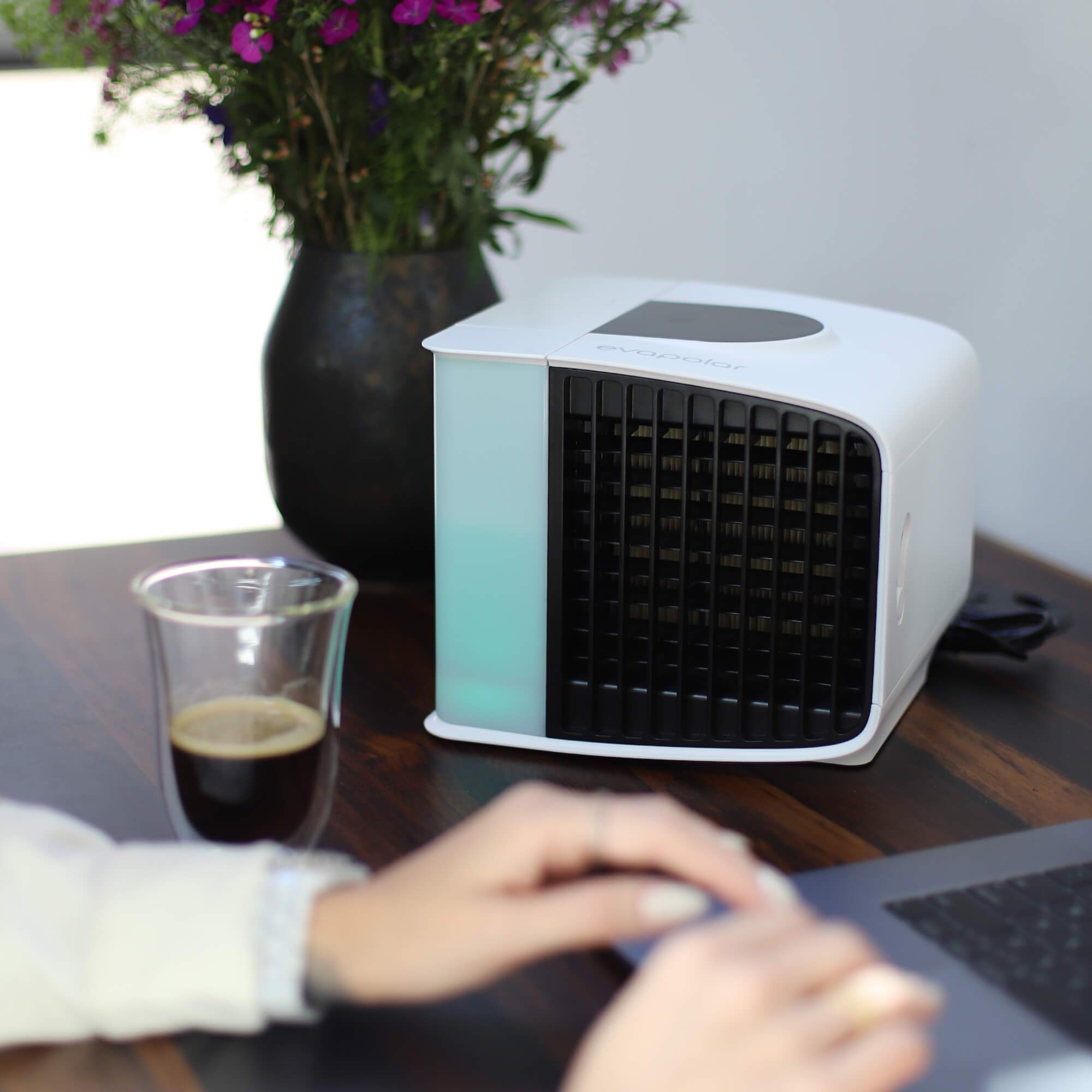 evaSMART Personal Portable Air Cooler and Humidifier, Opaque White Big Bedding Australia