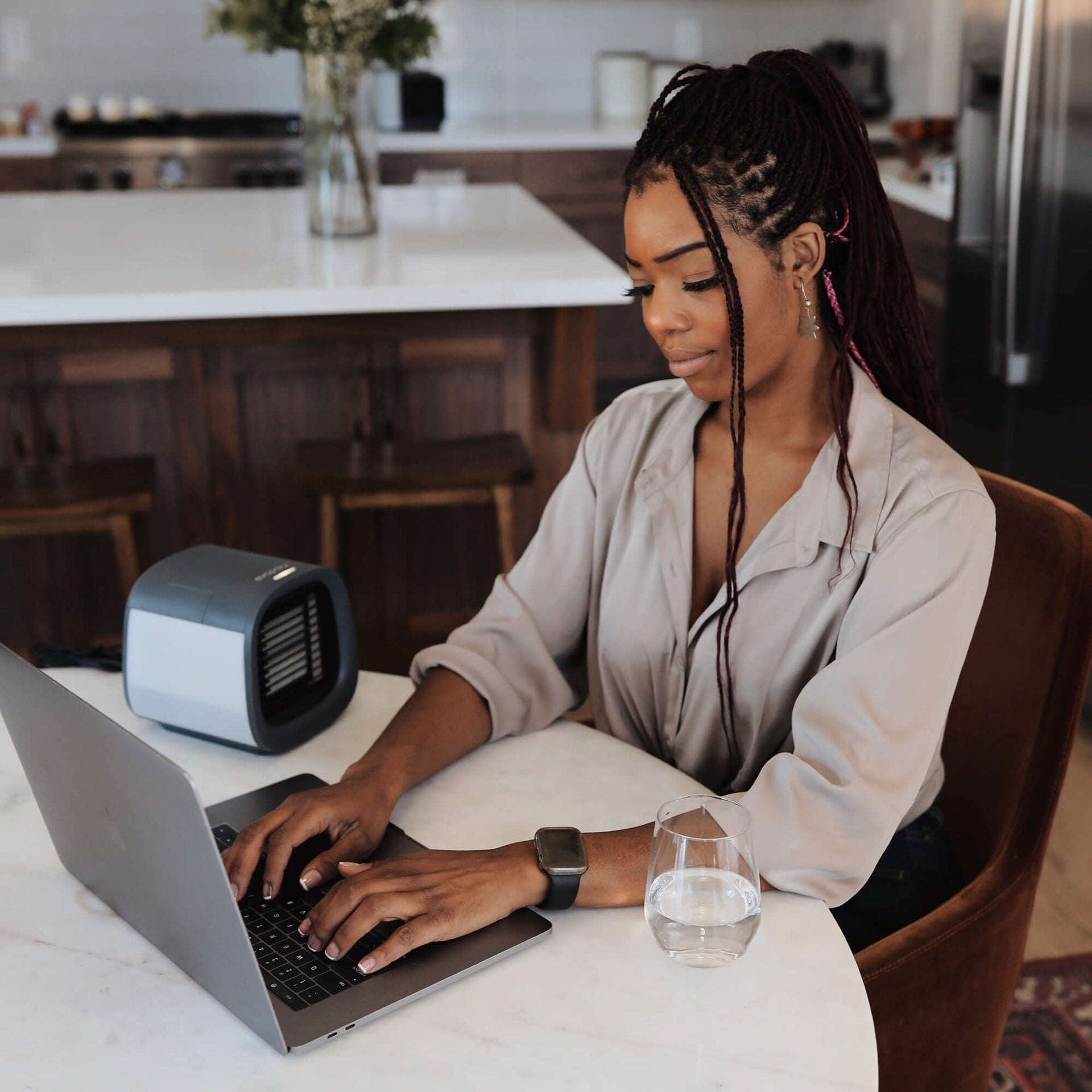 evaCHILL Personal Evaporative Air Cooler and Humidifier, Urban Gray Big Bedding Australia