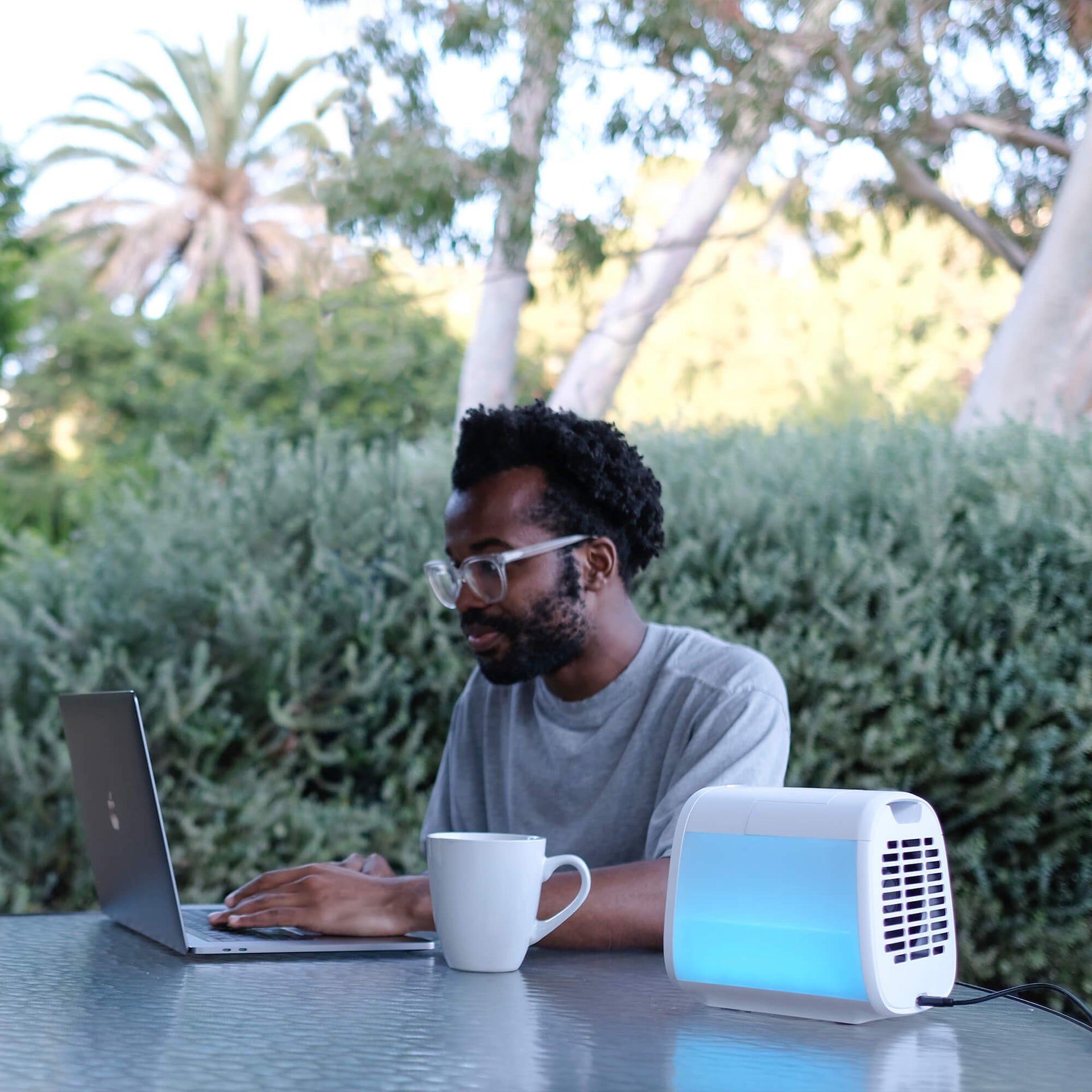 evaCHILL Personal Evaporative Air Cooler and Humidifier, Opaque White Big Bedding Australia