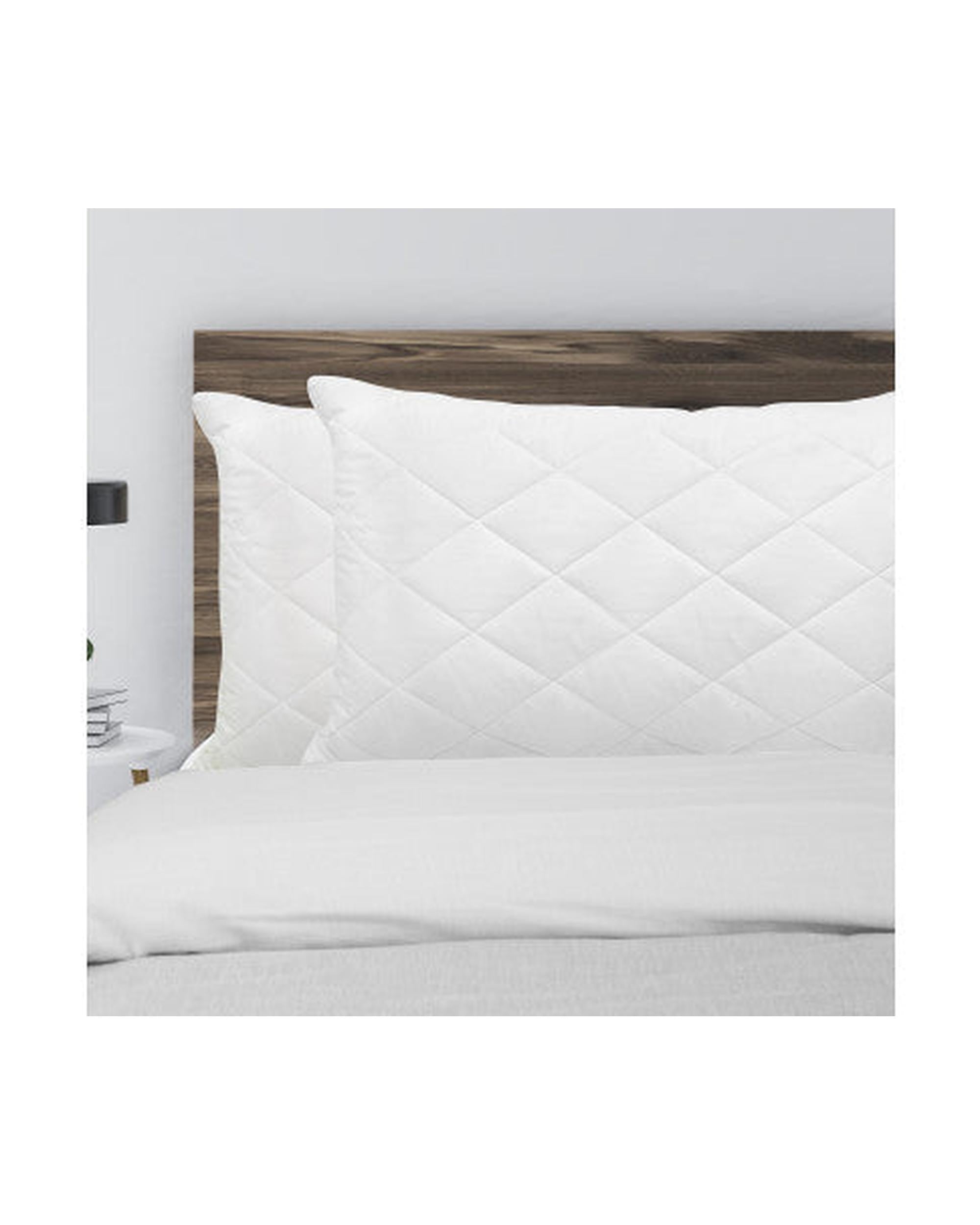 Royal Comfort Luxury Bamboo Blend Quilted Pillow Twin Pack Extra Fill Support White 50 x 75cm Royal Comfort