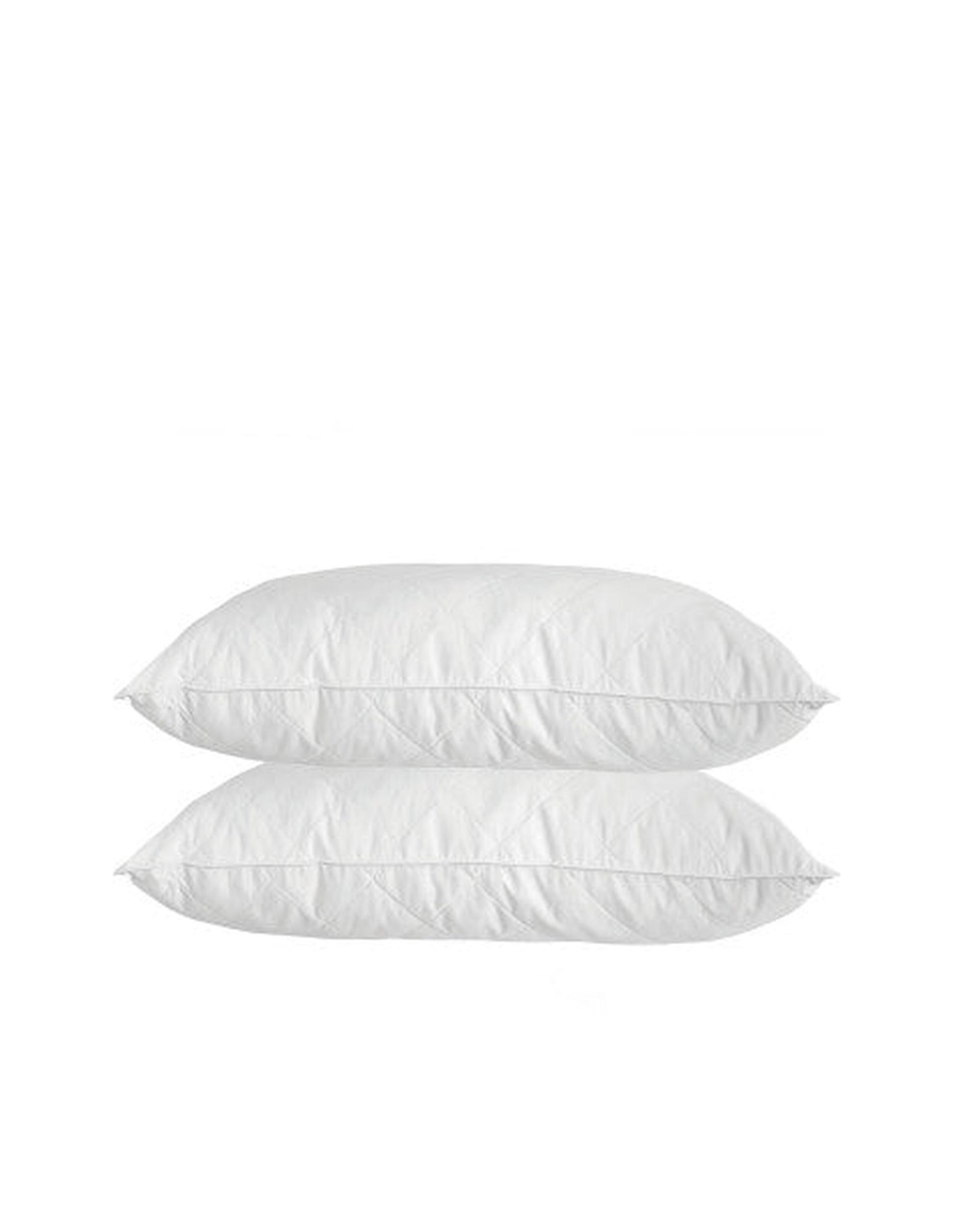Royal Comfort Luxury Bamboo Blend Quilted Pillow Twin Pack Extra Fill Support White 50 x 75cm Royal Comfort