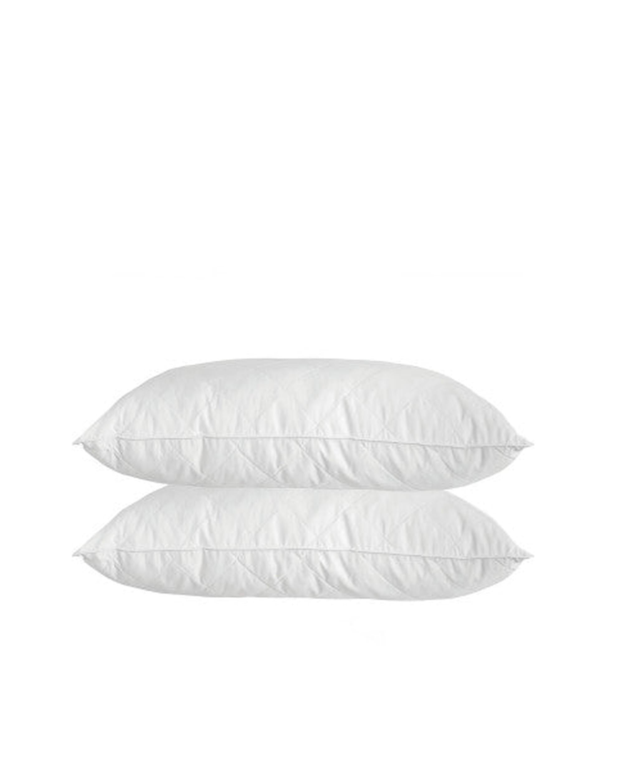 Royal Comfort Luxury Bamboo Blend Quilted Pillow Twin Pack Extra Fill Support White 50 x 75cm Royal Comfort