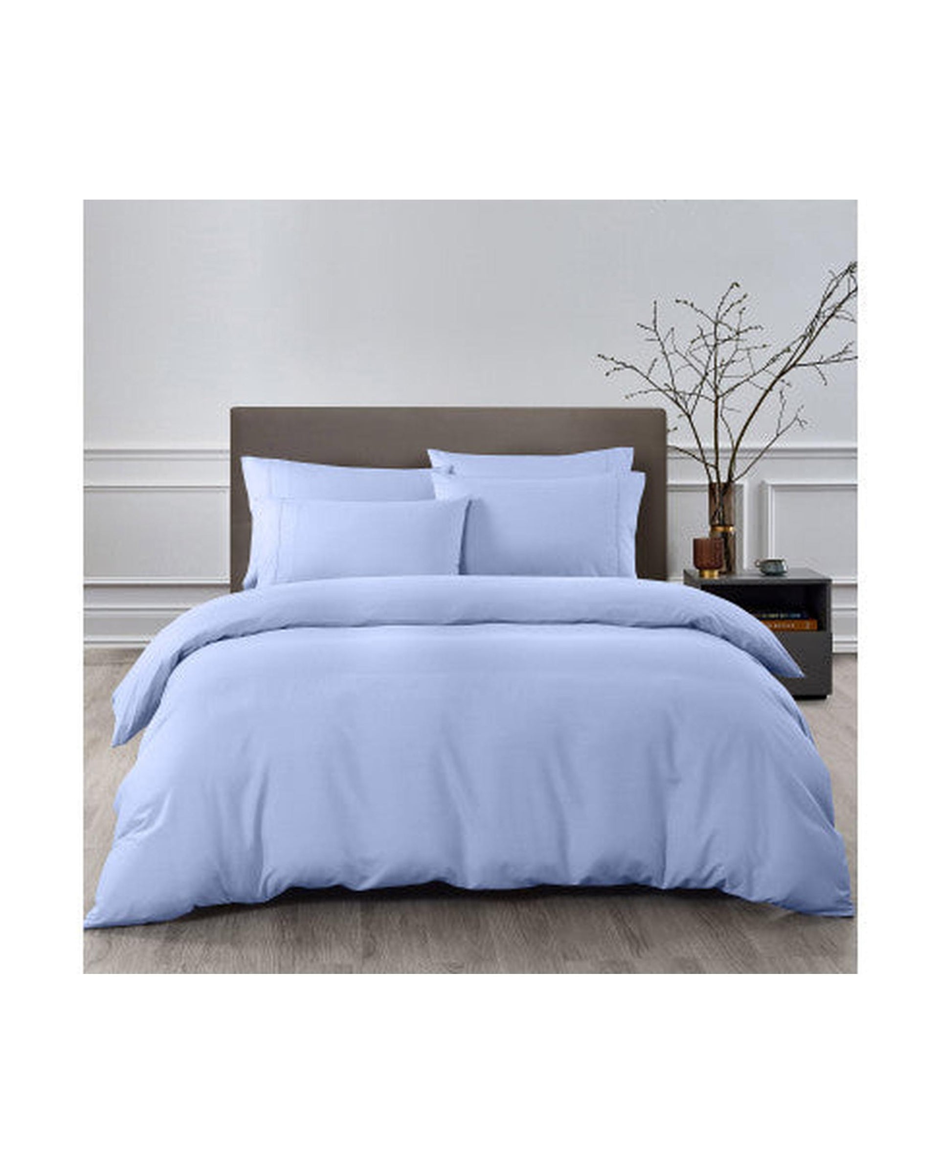 Royal Comfort 2000TC 6 Piece Bamboo Sheet & Quilt Cover Set Cooling Breathable - LIGHT BLUE Royal Comfort