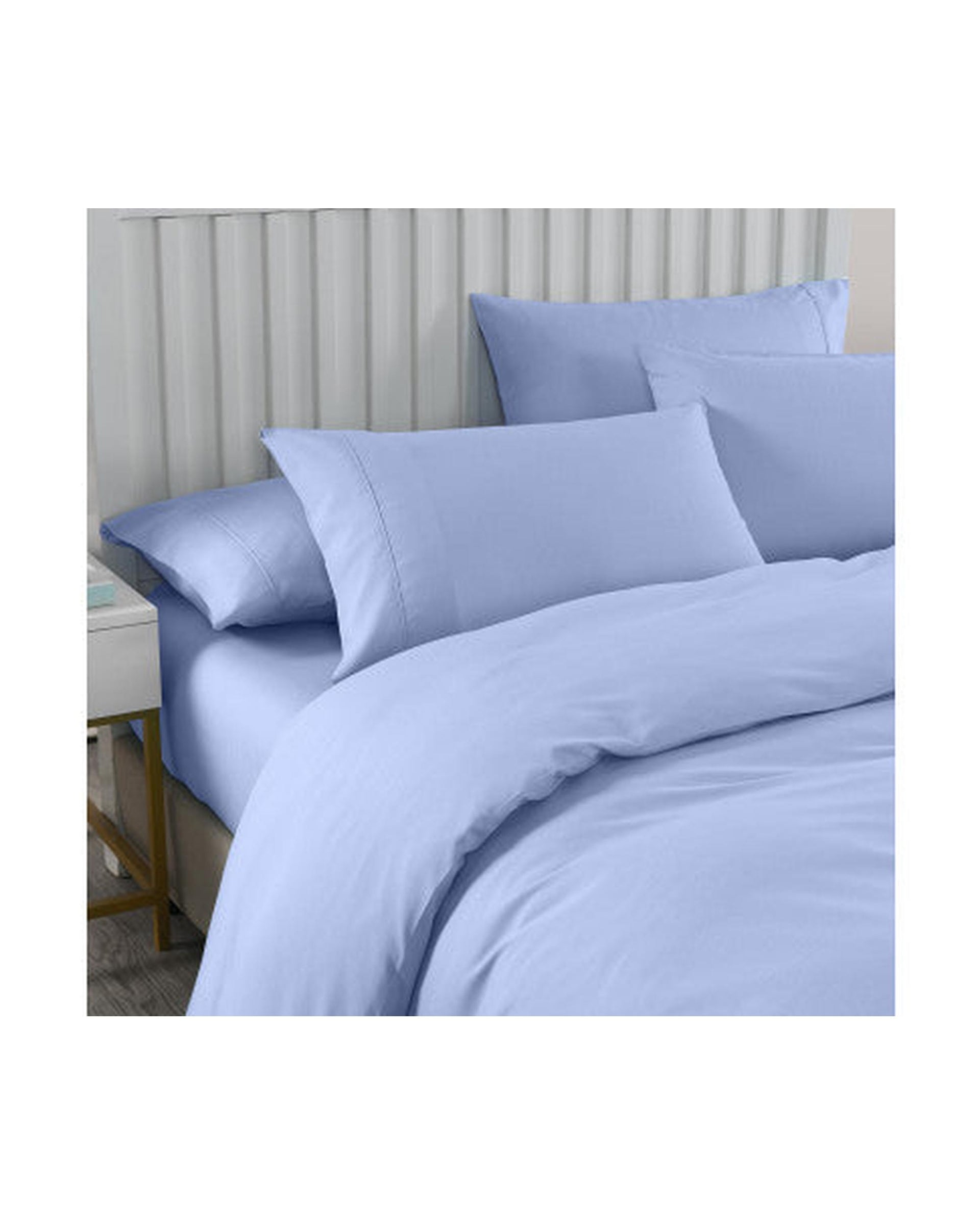 Royal Comfort 2000TC 6 Piece Bamboo Sheet & Quilt Cover Set Cooling Breathable - LIGHT BLUE Royal Comfort