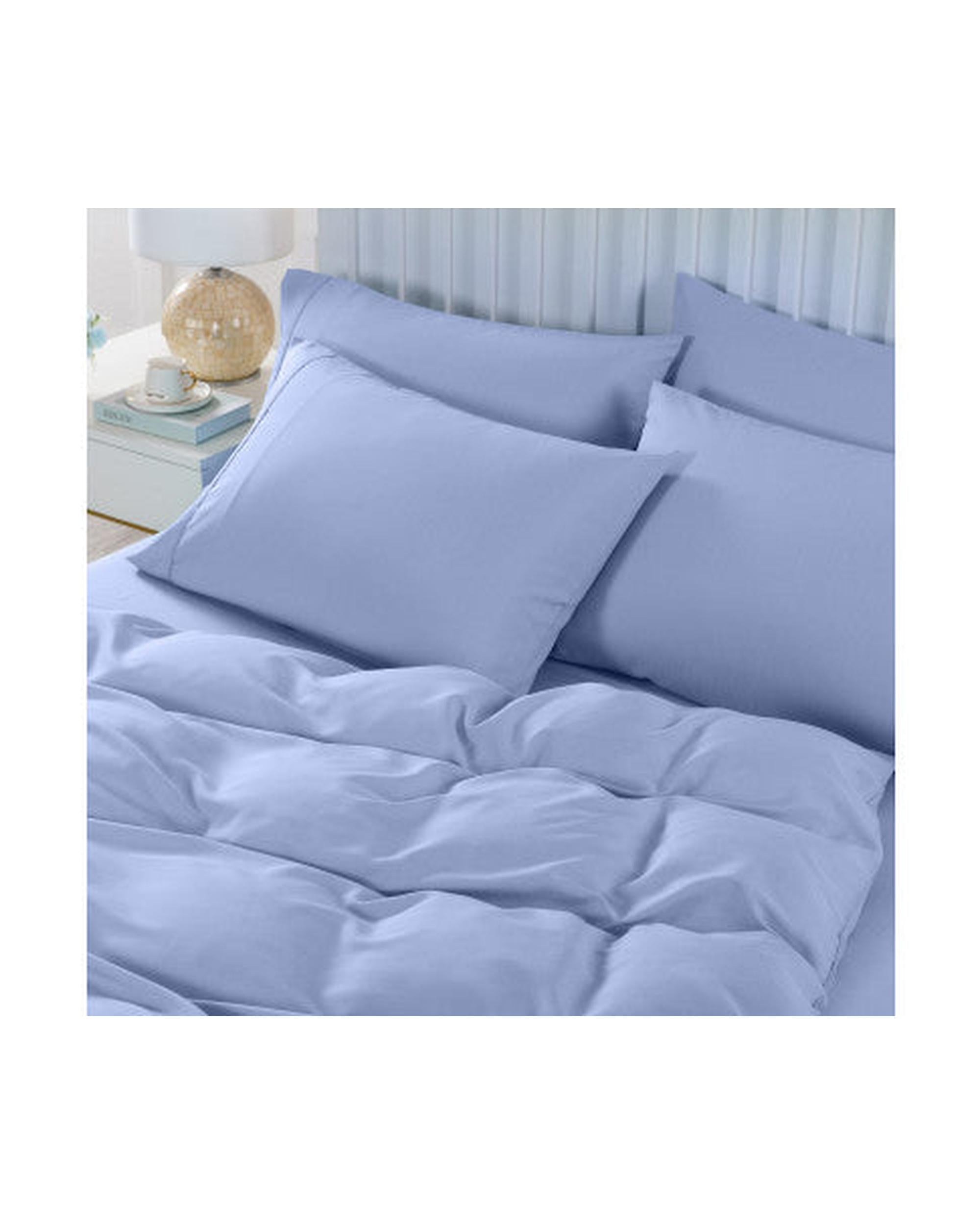 Royal Comfort 2000TC 6 Piece Bamboo Sheet & Quilt Cover Set Cooling Breathable - LIGHT BLUE Royal Comfort