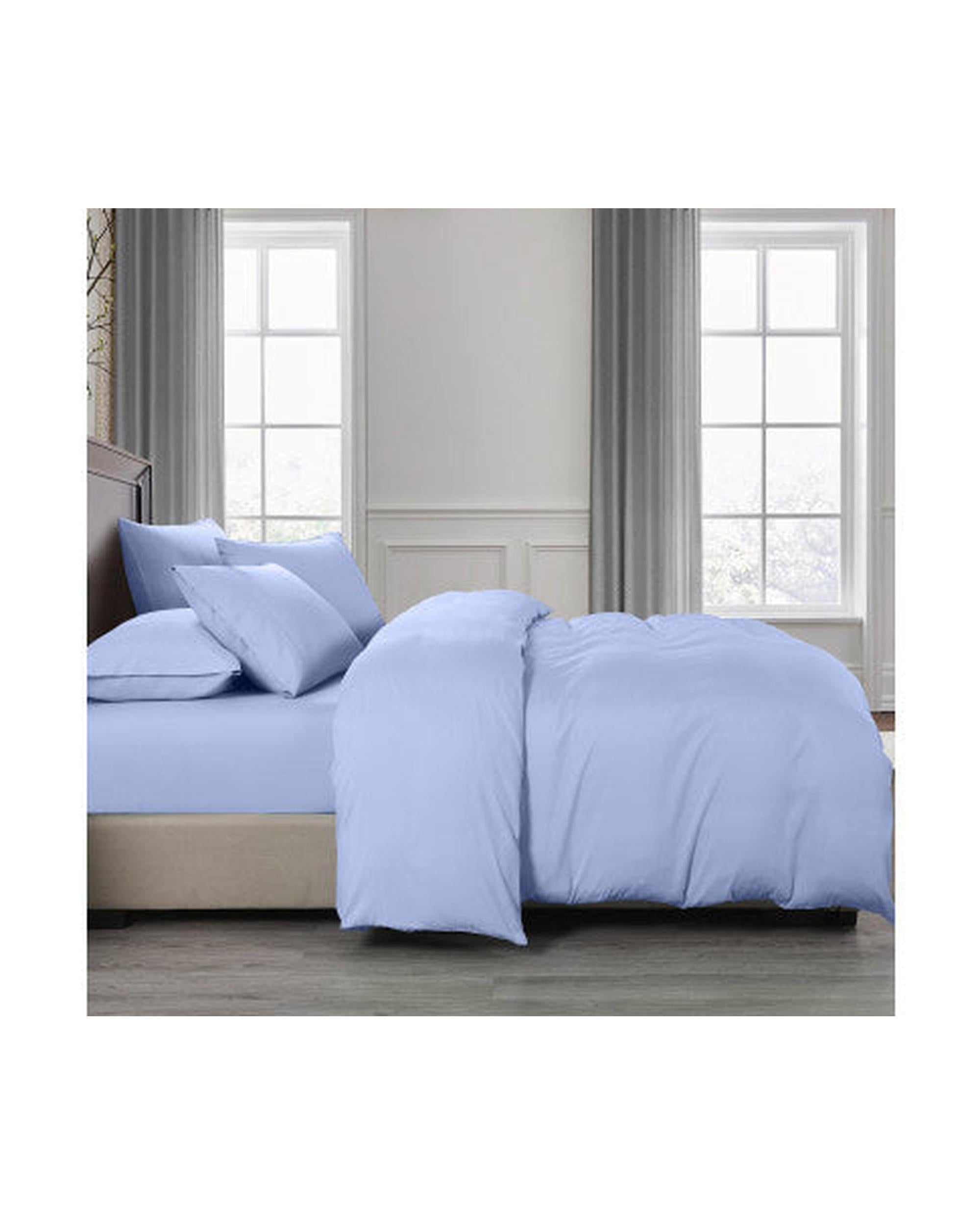 Royal Comfort 2000TC 6 Piece Bamboo Sheet & Quilt Cover Set Cooling Breathable - LIGHT BLUE Royal Comfort