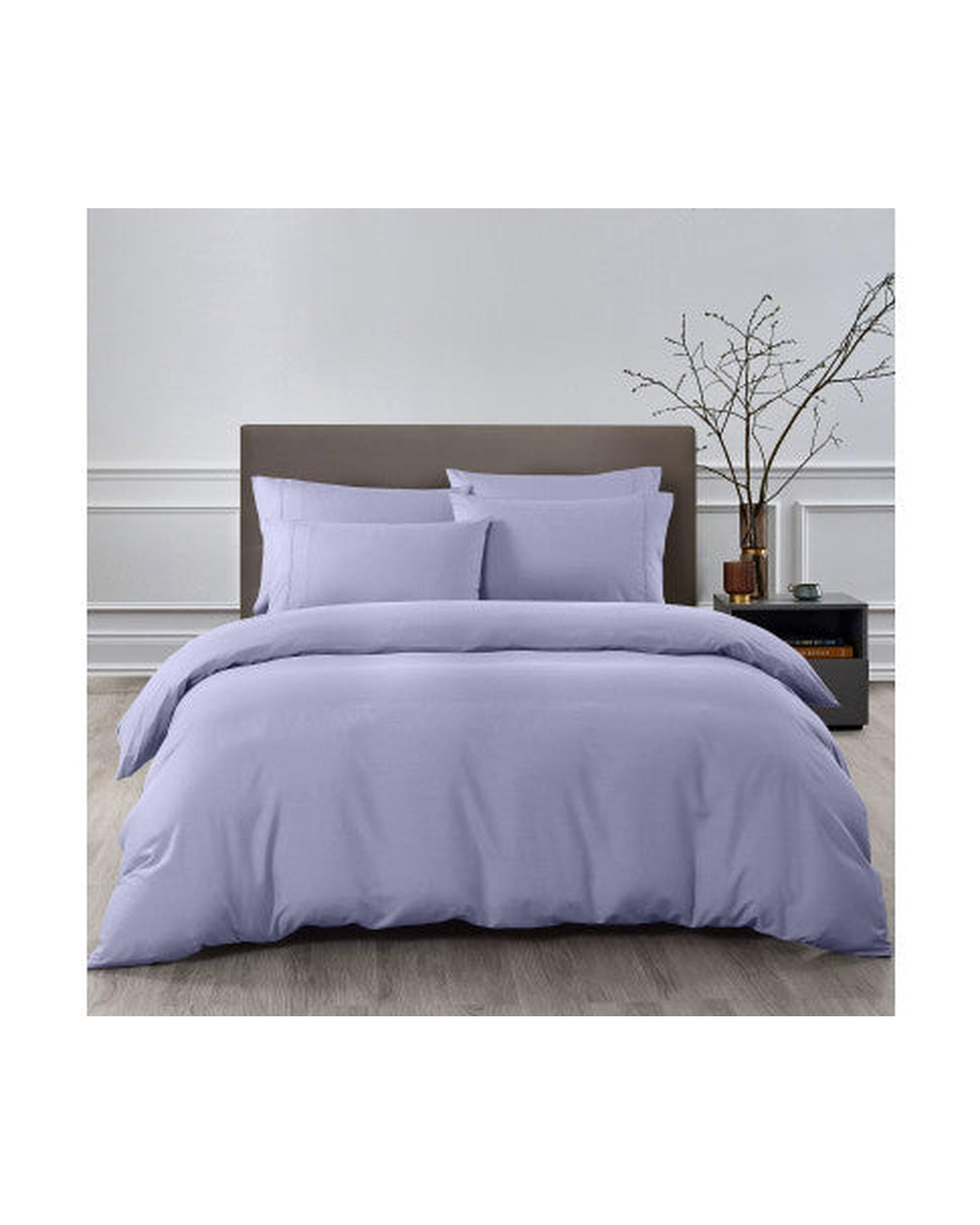 Royal Comfort 2000TC 6 Piece Bamboo Sheet & Quilt Cover Set Cooling Breathable - LILAC GREY Royal Comfort