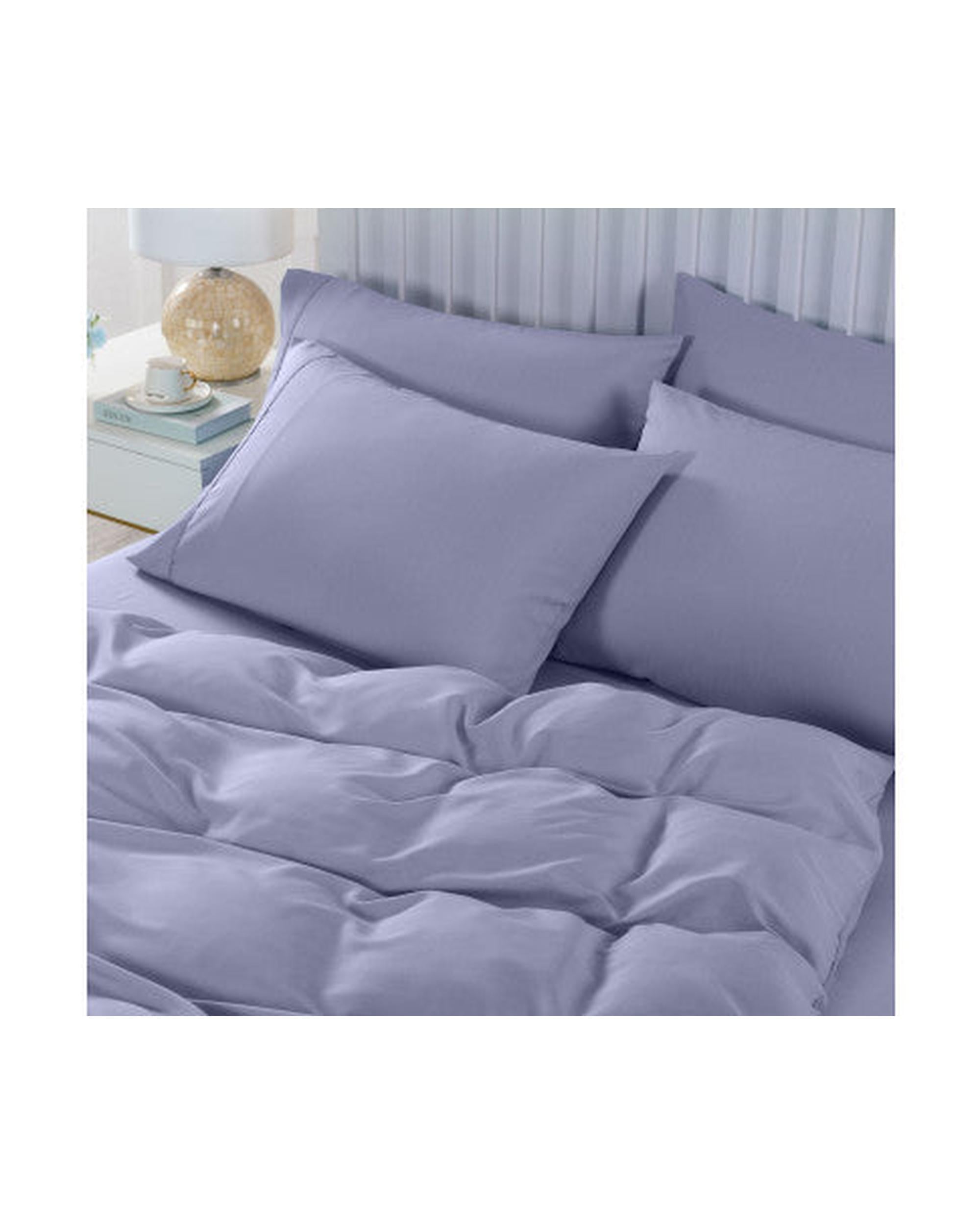 Royal Comfort 2000TC 6 Piece Bamboo Sheet & Quilt Cover Set Cooling Breathable - LILAC GREY Royal Comfort