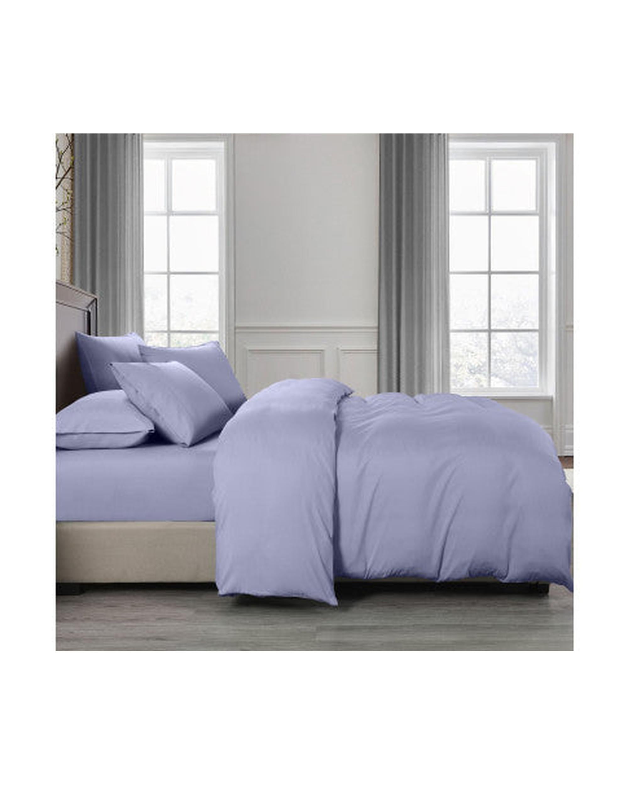 Royal Comfort 2000TC 6 Piece Bamboo Sheet & Quilt Cover Set Cooling Breathable - LILAC GREY Royal Comfort