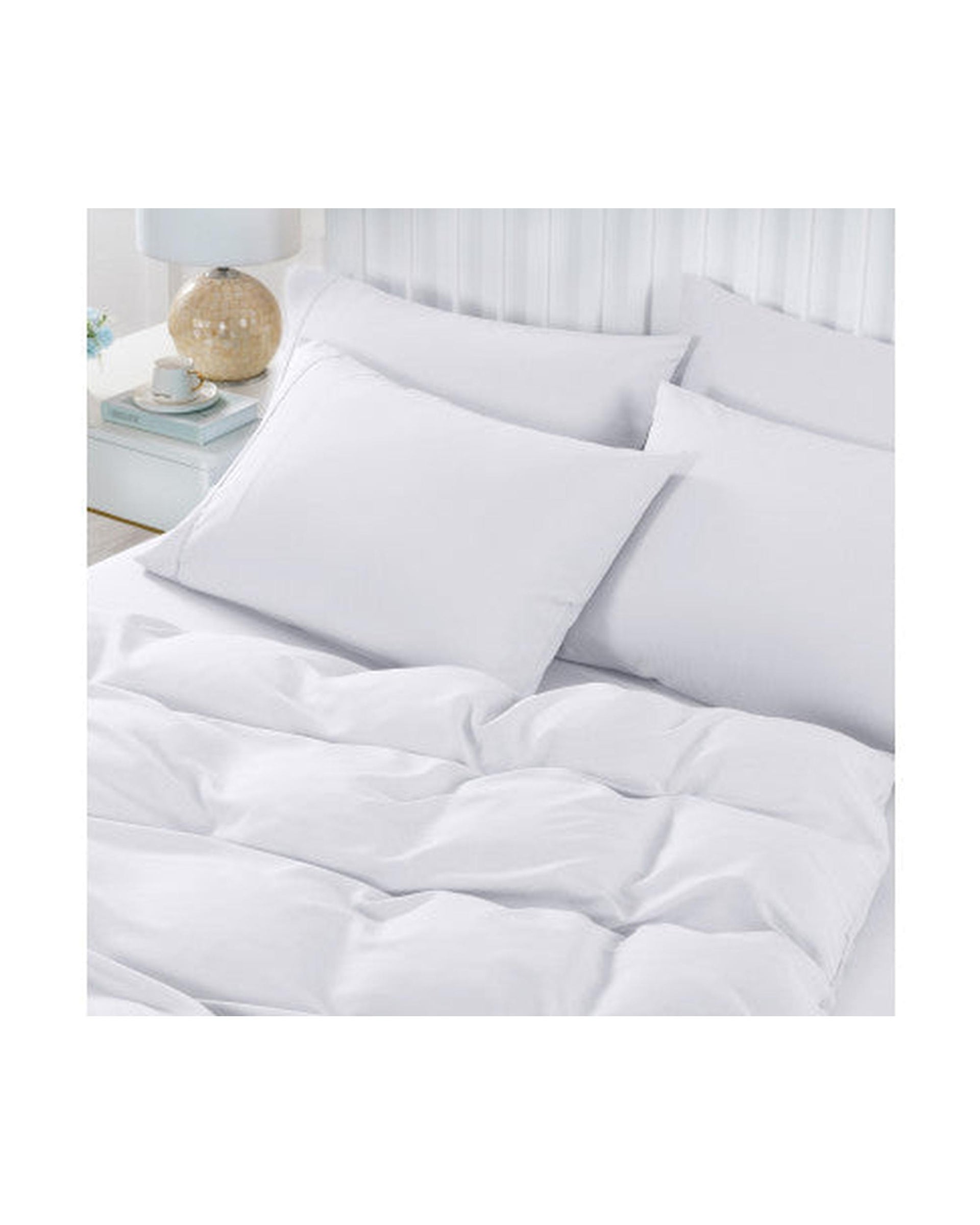 Royal Comfort 2000TC 6 Piece Bamboo Sheet & Quilt Cover Set Cooling Breathable - WHITE Royal Comfort