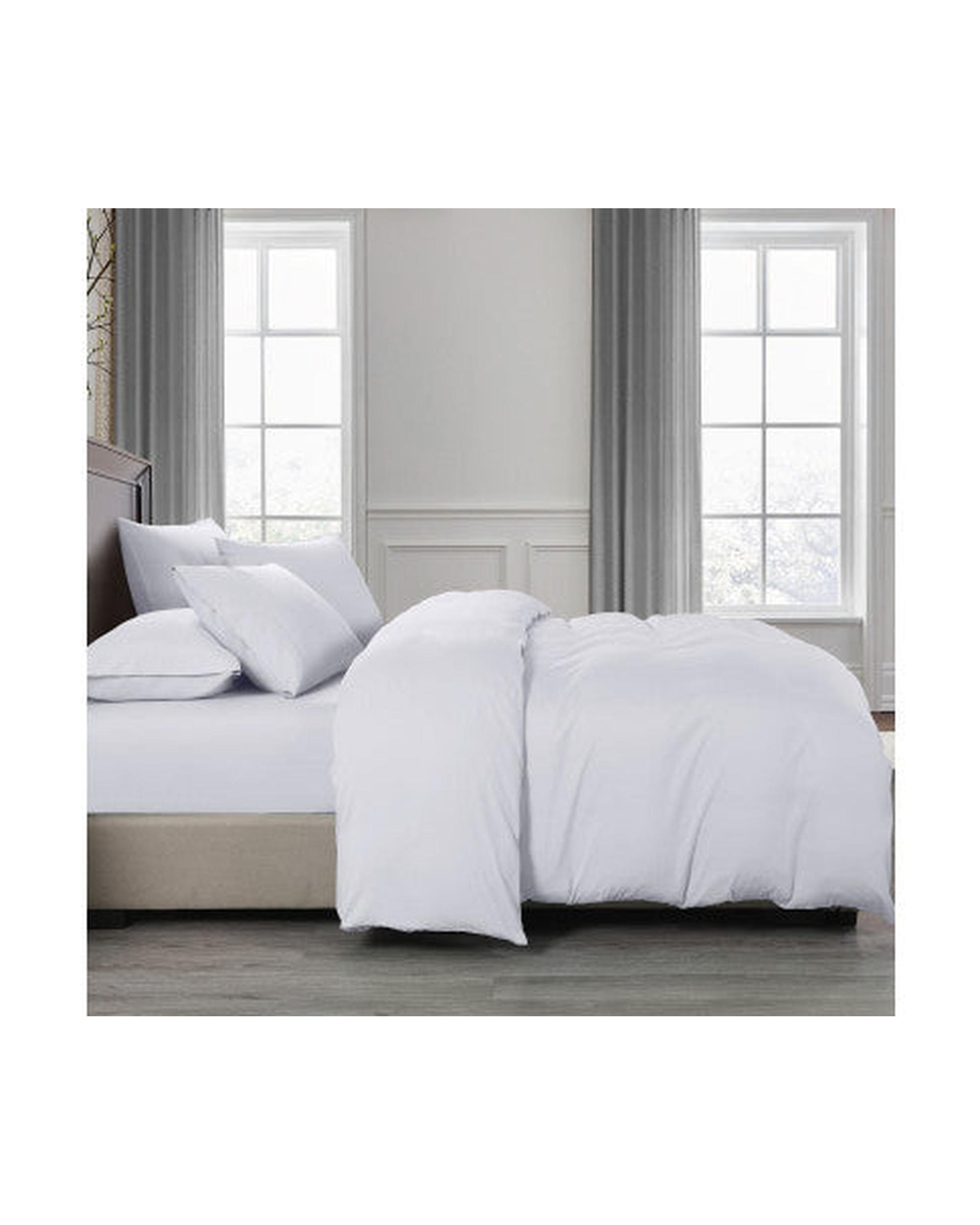 Royal Comfort 2000TC 6 Piece Bamboo Sheet & Quilt Cover Set Cooling Breathable - WHITE Royal Comfort
