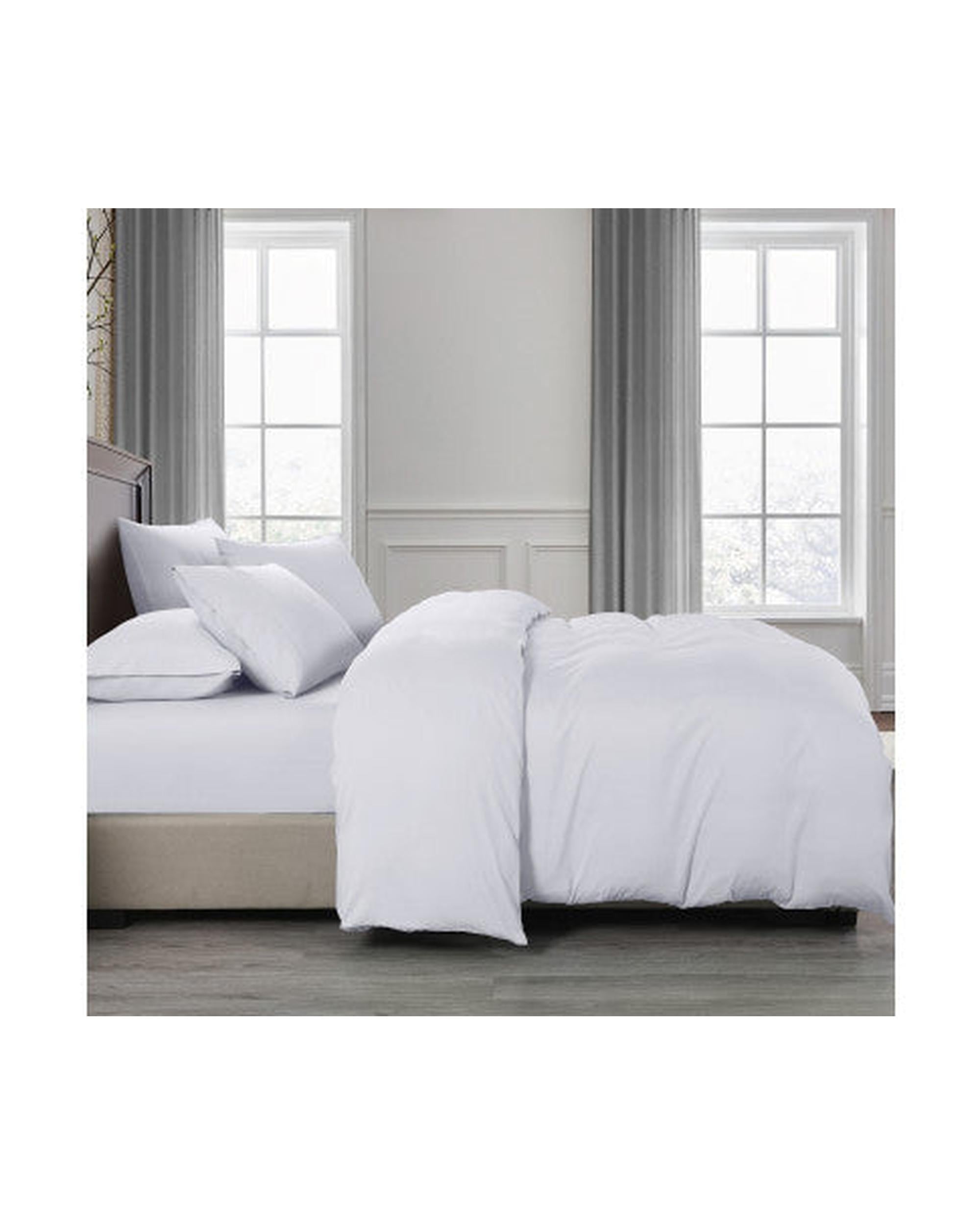 Royal Comfort 2000TC 6 Piece Bamboo Sheet & Quilt Cover Set Cooling Breathable - WHITE Royal Comfort