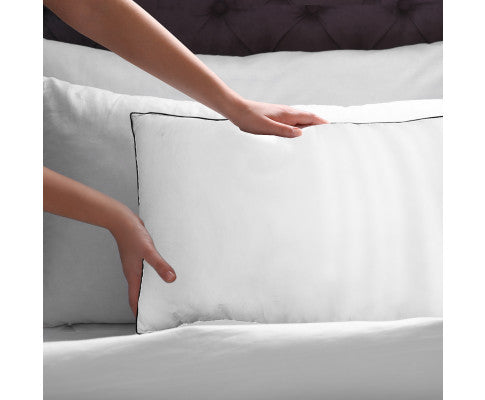 Silk Blend Pillow Hypoallergenic Gusset Cotton Cover Single Pack White 50 x 75cm Casa Decor