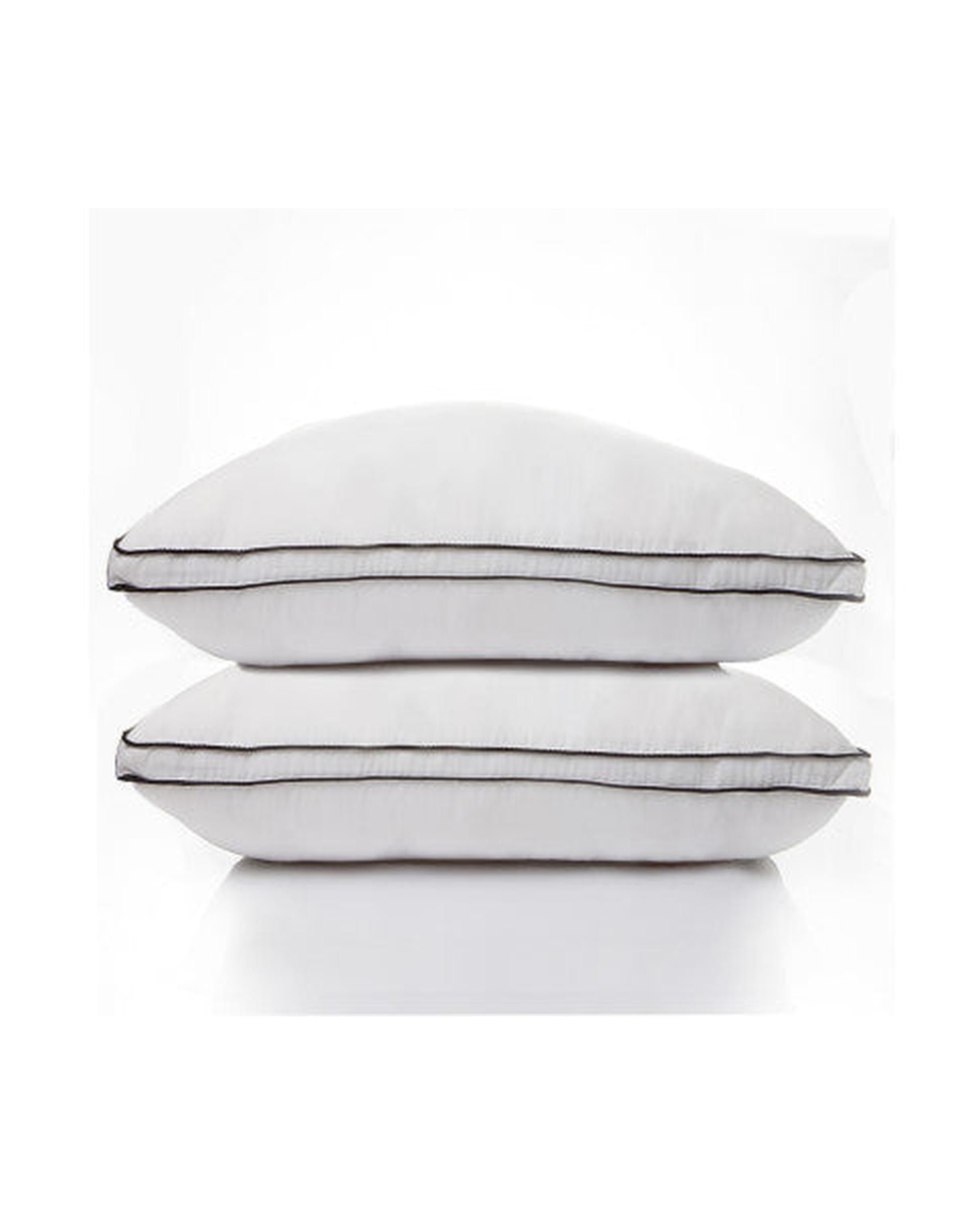 Silk Blend Pillow Hypoallergenic Gusset Cotton Cover Twin Pack White 50 x 75cm Casa Decor