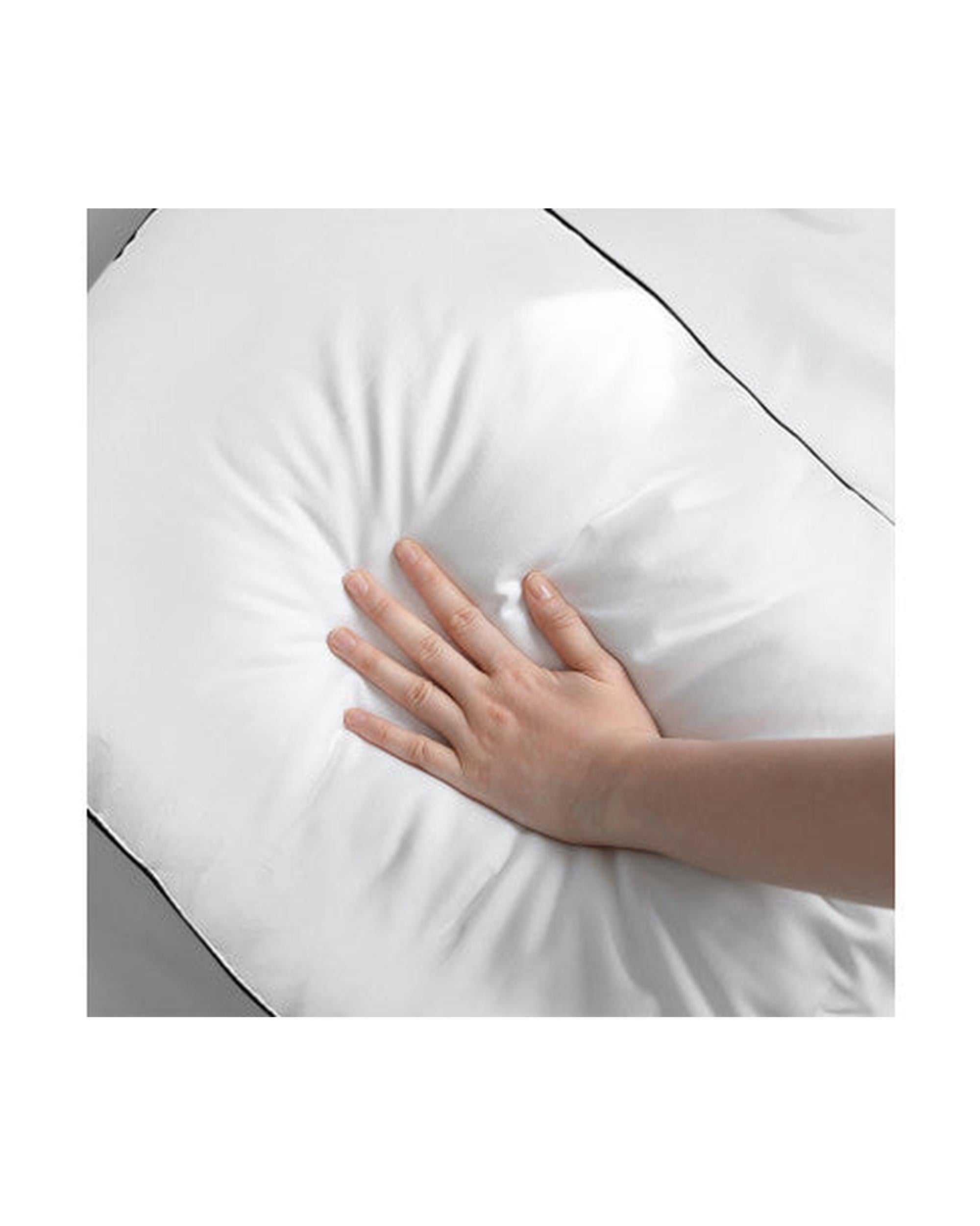 Silk Blend Pillow Hypoallergenic Gusset Cotton Cover Twin Pack White 50 x 75cm Casa Decor