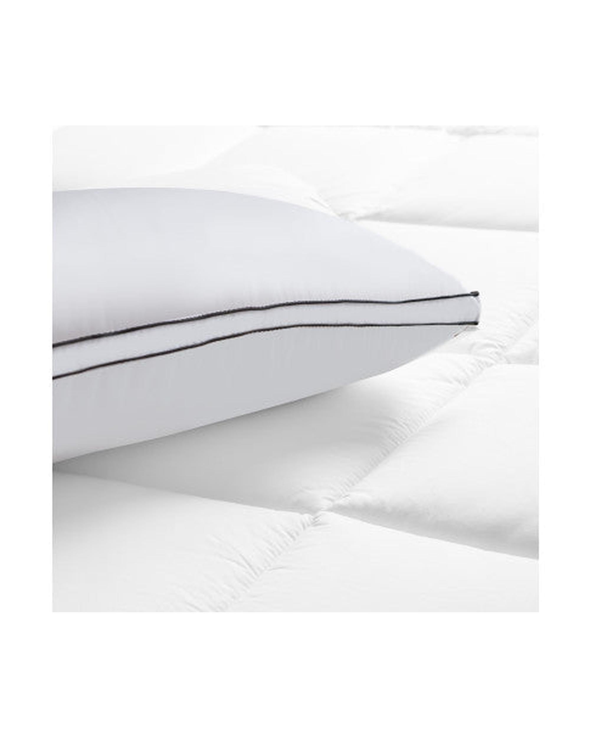 Silk Blend Pillow Hypoallergenic Gusset Cotton Cover Twin Pack White 50 x 75cm Casa Decor