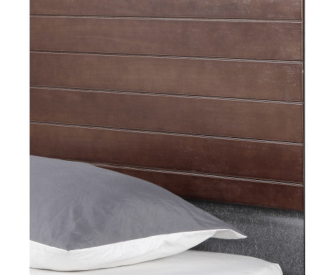 Azure Bed Frame With Headboard Black Wood Steel Platform Bed Milano Decor