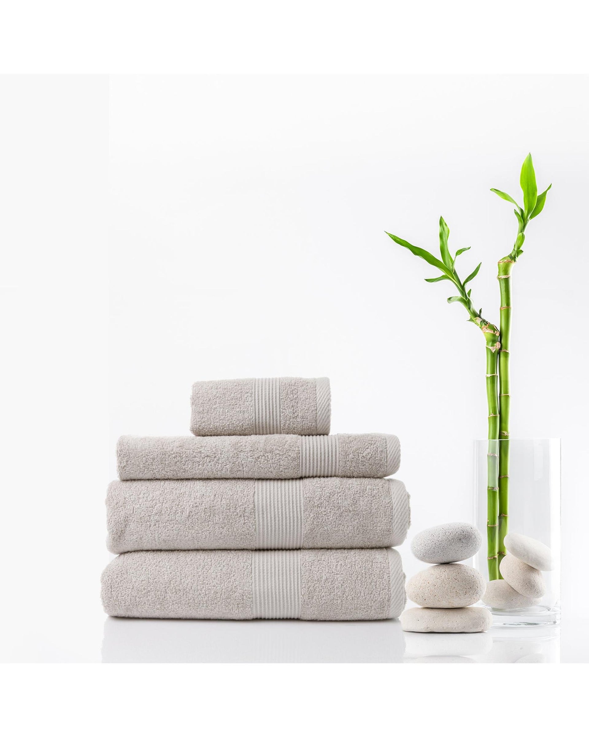 Royal Comfort 4 Piece Cotton Bamboo Towel Set 450GSM Luxurious Absorbent Plush  Sea Holly Royal Comfort