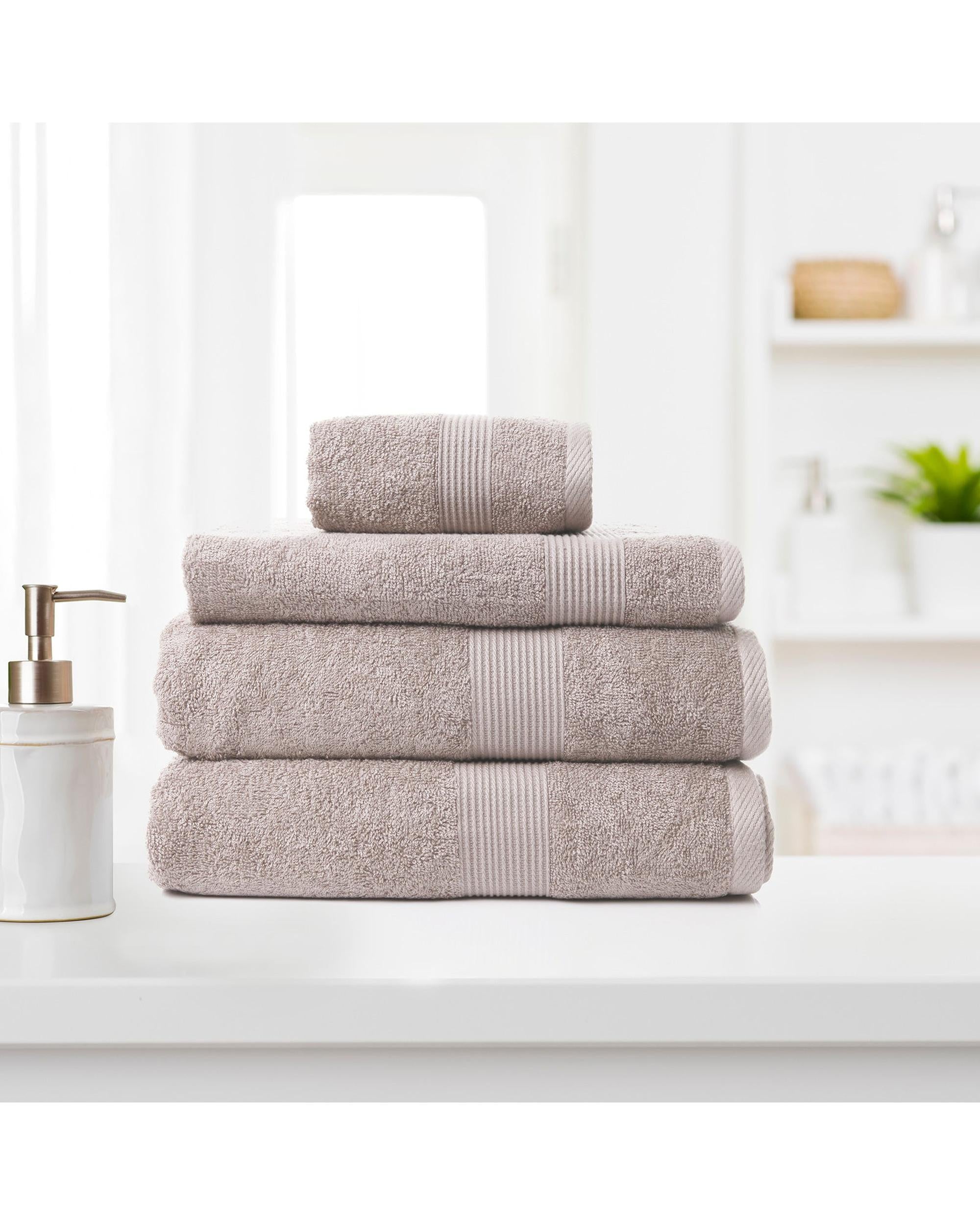 Royal Comfort 4 Piece Cotton Bamboo Towel Set 450GSM Luxurious Absorbent Plush  Champagne Royal Comfort