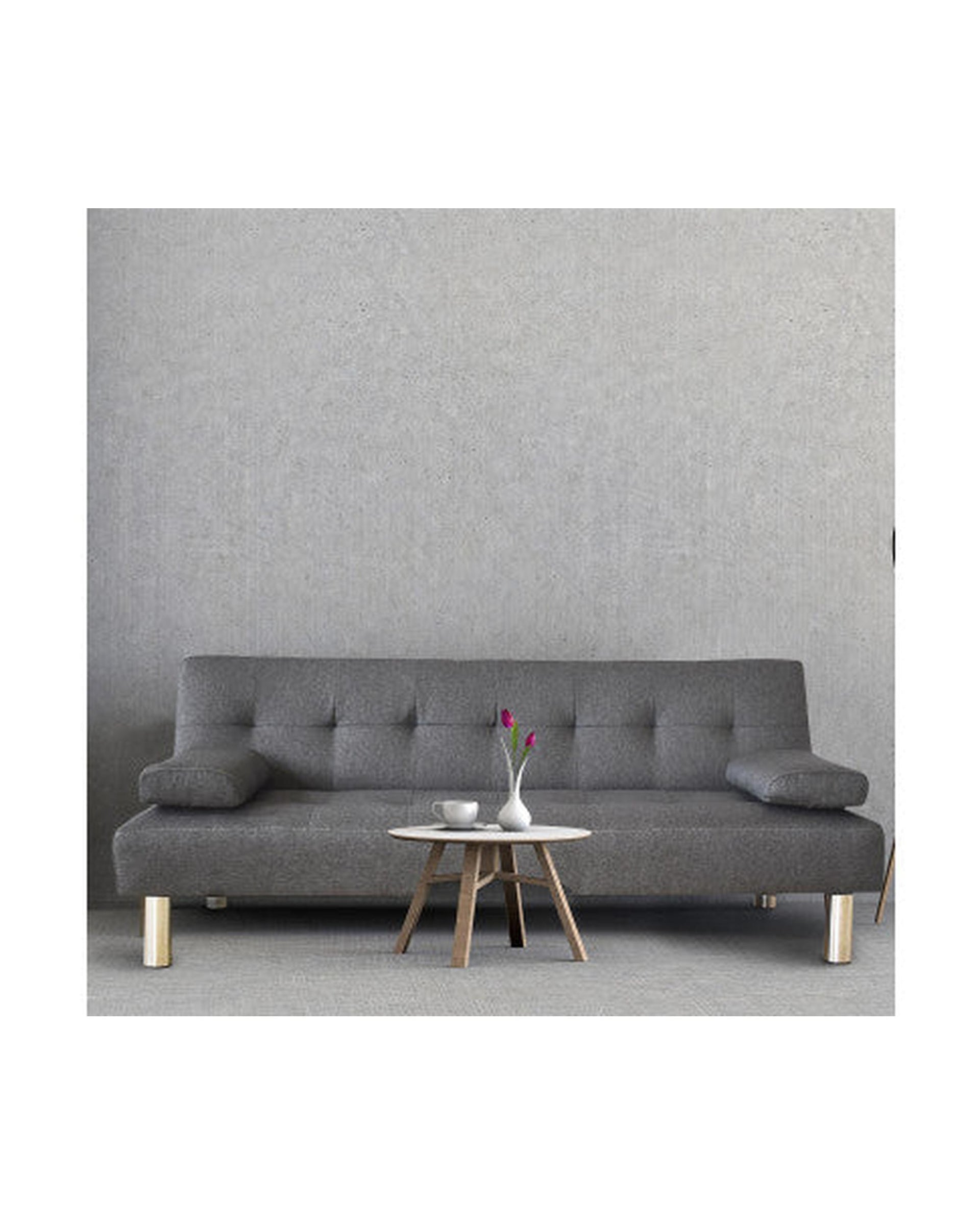 2 in 1 Indoor Sofa Recliner Lounge Bed Fabric Seater Futon Grey Milano Decor