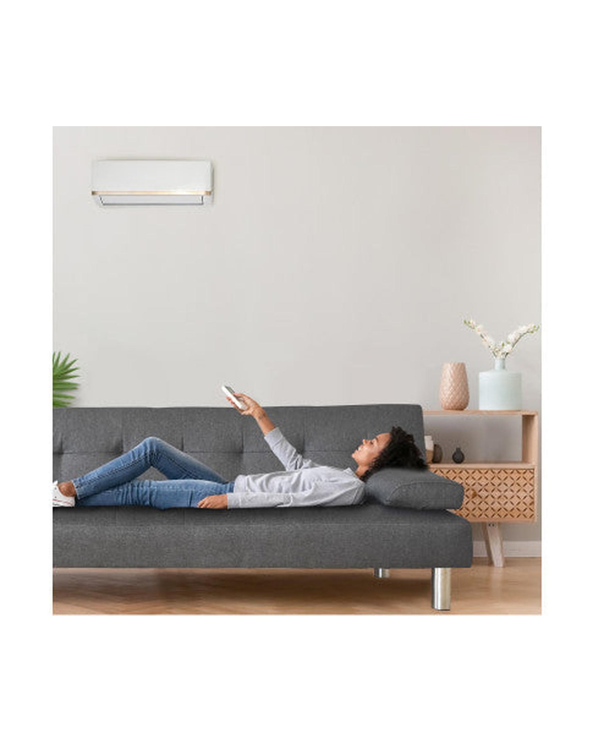 2 in 1 Indoor Sofa Recliner Lounge Bed Fabric Seater Futon Grey Milano Decor