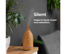 Aroma Diffuser 100ml Ultrasonic Humidifier Purifier And 3 Pack Oils - Light Wood Milano Decor
