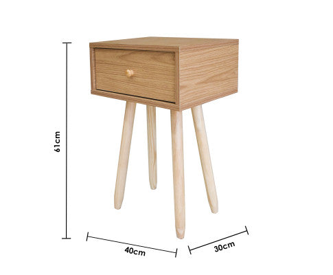 Bedside Table Kirrawee Drawers Nightstand Unit Cabinet Storage Milano Decor