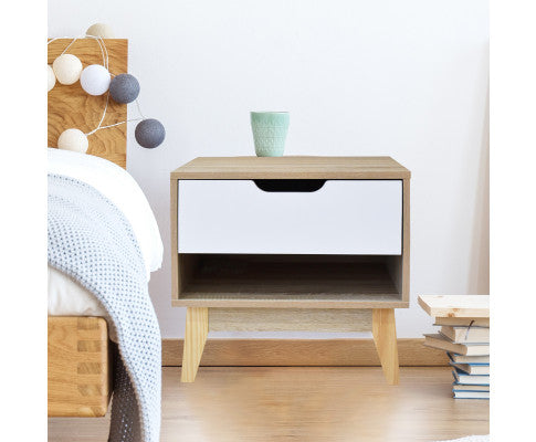 Bedside Table Manly Drawers Nightstand Unit Cabinet Storage Milano Decor