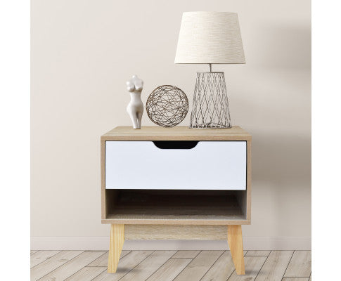 Bedside Table Manly Drawers Nightstand Unit Cabinet Storage Milano Decor