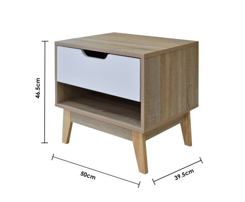 Bedside Table Manly Drawers Nightstand Unit Cabinet Storage Milano Decor