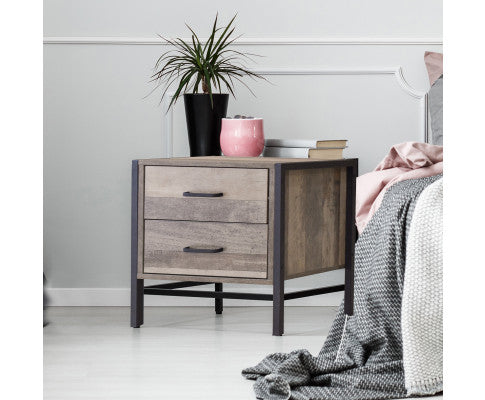 Bedside Table Palm Beach Drawers Nightstand Unit Cabinet Storage Milano Decor