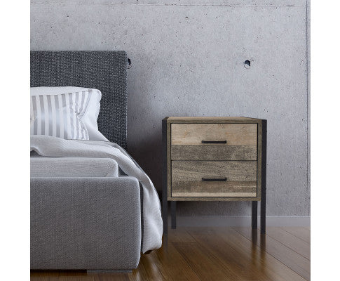 Bedside Table Palm Beach Drawers Nightstand Unit Cabinet Storage Milano Decor