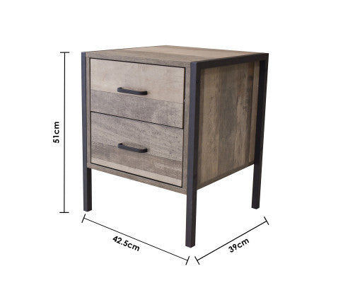 Bedside Table Palm Beach Drawers Nightstand Unit Cabinet Storage Milano Decor