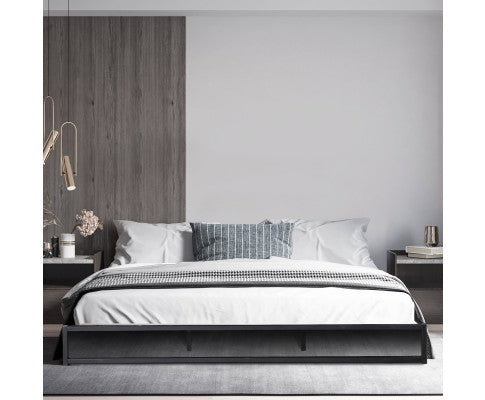 Florence Metal Bed Frame Mattress Base Platform Modern Black - BLACK Milano Decor